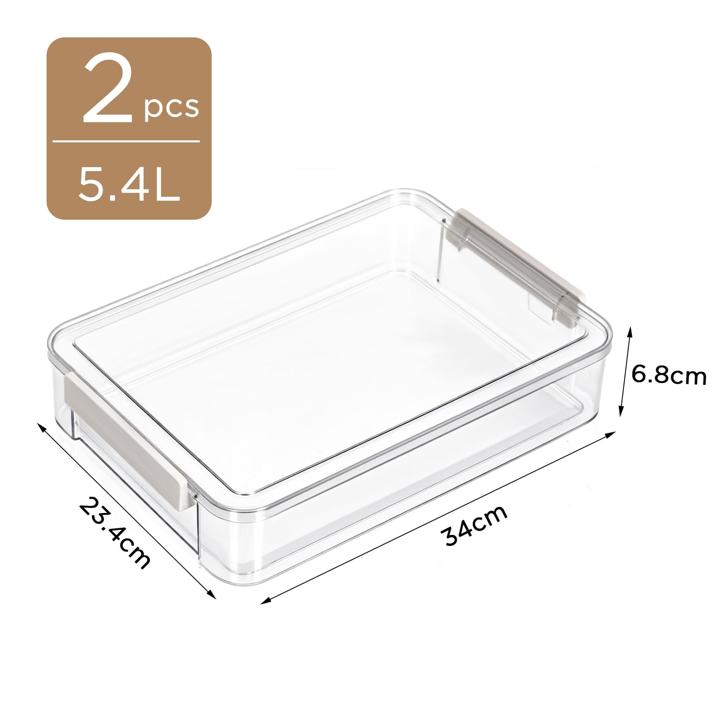 Citylife 2 Packs Clear Plastic Storage Boxes with Lids Stackable Storage Containers with Latches Portable Project Case Clear File Box for Organizing Documents, A4 Paper, Art Supplies and Crafts