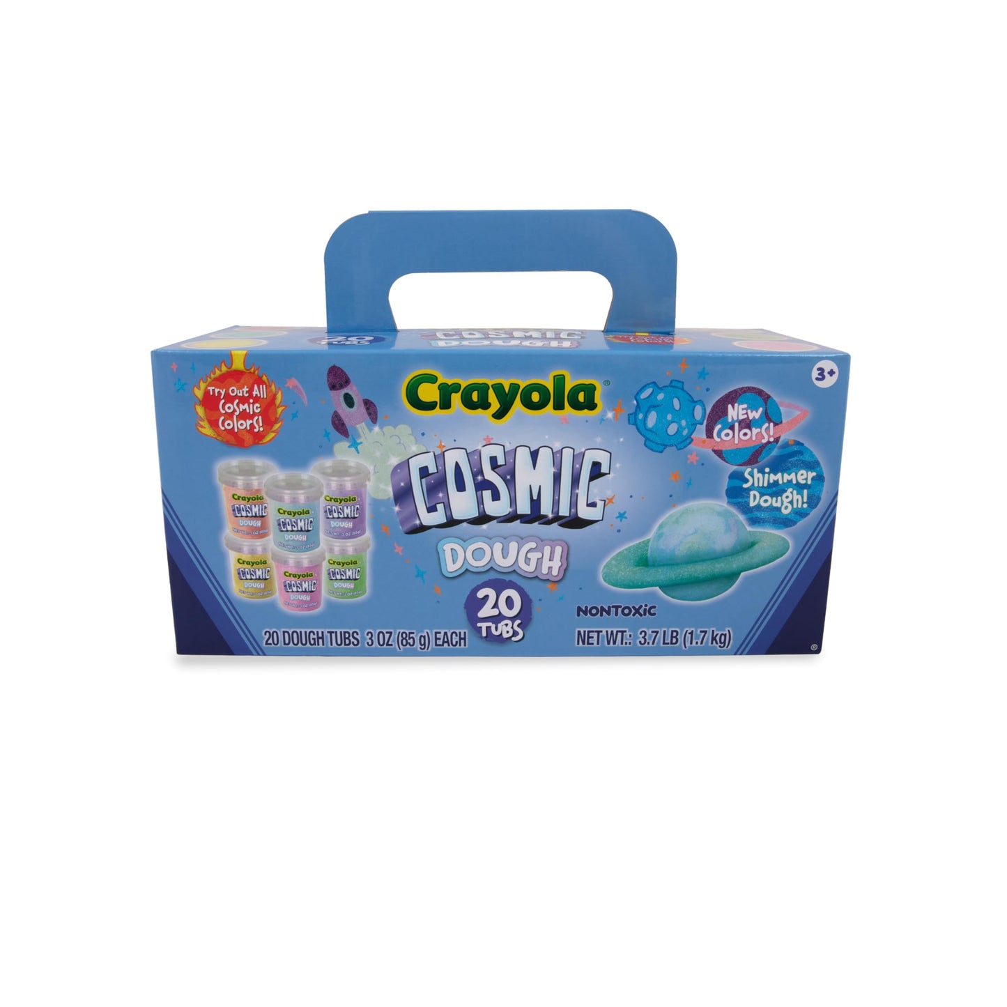 Crayola Cosmic Playdough Set | 20 Tubs (3oz) Sparkly Modeling Clay for Kids in 6 Colors | Non Toxic Play Dough Bulk Pack for Toddler Crafts, Kids Activities, Classroom Supplies & Party Favors