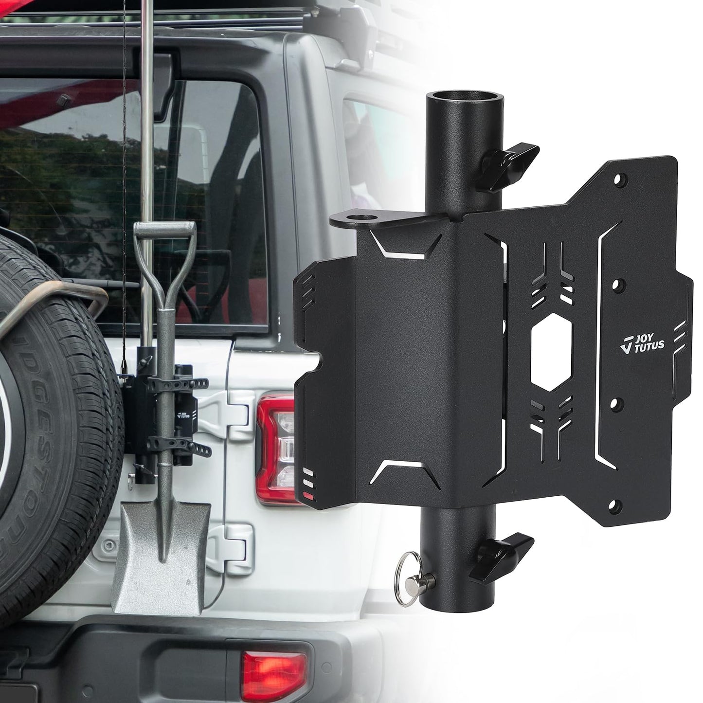 JOYTUTUS Flag Pole Holder Compatible with Wrangler JL, Tailgate Flag Mount for JL JLU 2018-2026, Multi-Function Flagpole Bracket, No Drilling
