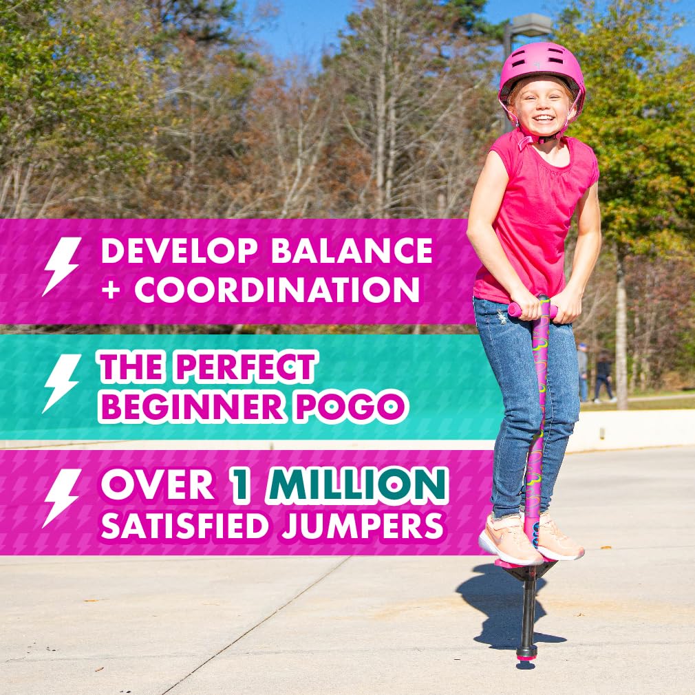 Flybar Maverick Pogo Stick for Kids Ages 5+, 40 to 80 Pounds, Perfect for Beginners, Easy Grip Handles, Anti-Slip Pegs, Outdoor Toys for Boys and Girls