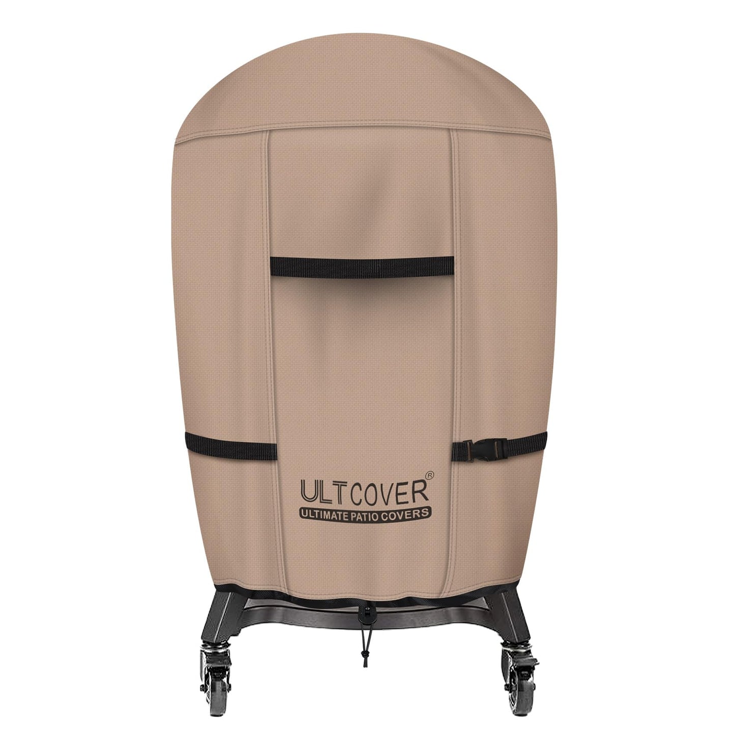 ULTCOVER Outdoor Waterproof Charcoal Kamado Joe Grill Cover for 22-24 inch Big Green Egg Char-Griller Char-Broil and Other Round Smokers Size Up to 36” Dia x 45” H