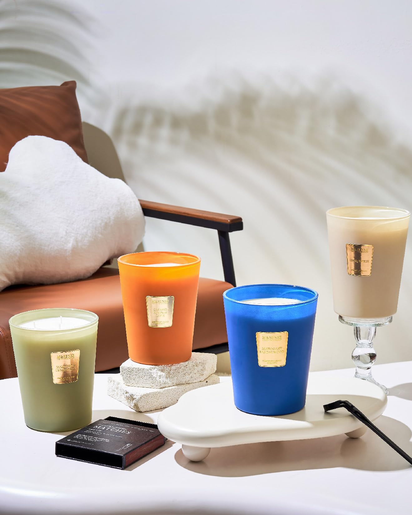 M&SENSE Creamy Vanilla Pie Candle Scented Natural Soy Wax for Home, 3 Wick Candle Non Toxic 150H Long Lasting Burning, Luxury 35oz Large Vanilla Candle Scented Housewarming Gifts for Women & Men