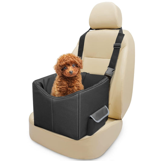 Babenest Dog Booster Car Seat for Small Dogs, Elevated Pet Car Seats with Safety Leash for Pets Under 30Lbs, Washable Lookout Puppy Travel Car Seat with Storage Pocket (S)