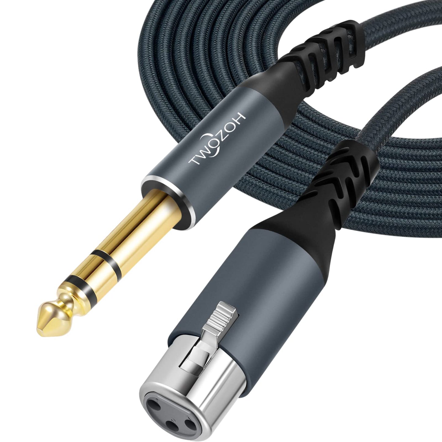 Twozoh XLR Female to 1/4 TRS Cable 10M. Braided 6.35mm Stereo Jack Balanced to 3pin XLR Microphone Cable (Professional/HiFi)