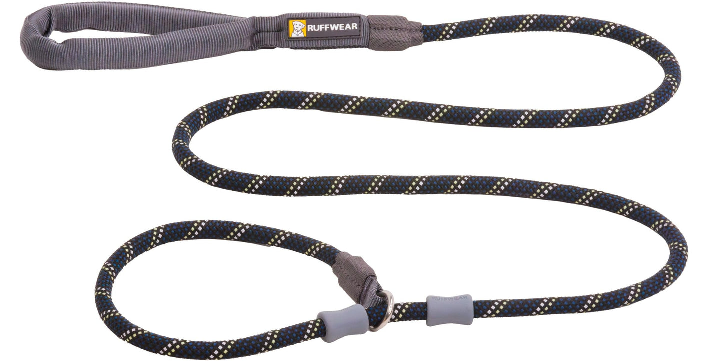 Ruffwear, Just‑a‑Cinch Slip Lead Dog Leash, 5 ft Reflective Rope with Adjustable Silicone Stoppers, Collar‑Free Cinch Design, Tubular Webbing Handle, Accessory Loop, Obsidian Black