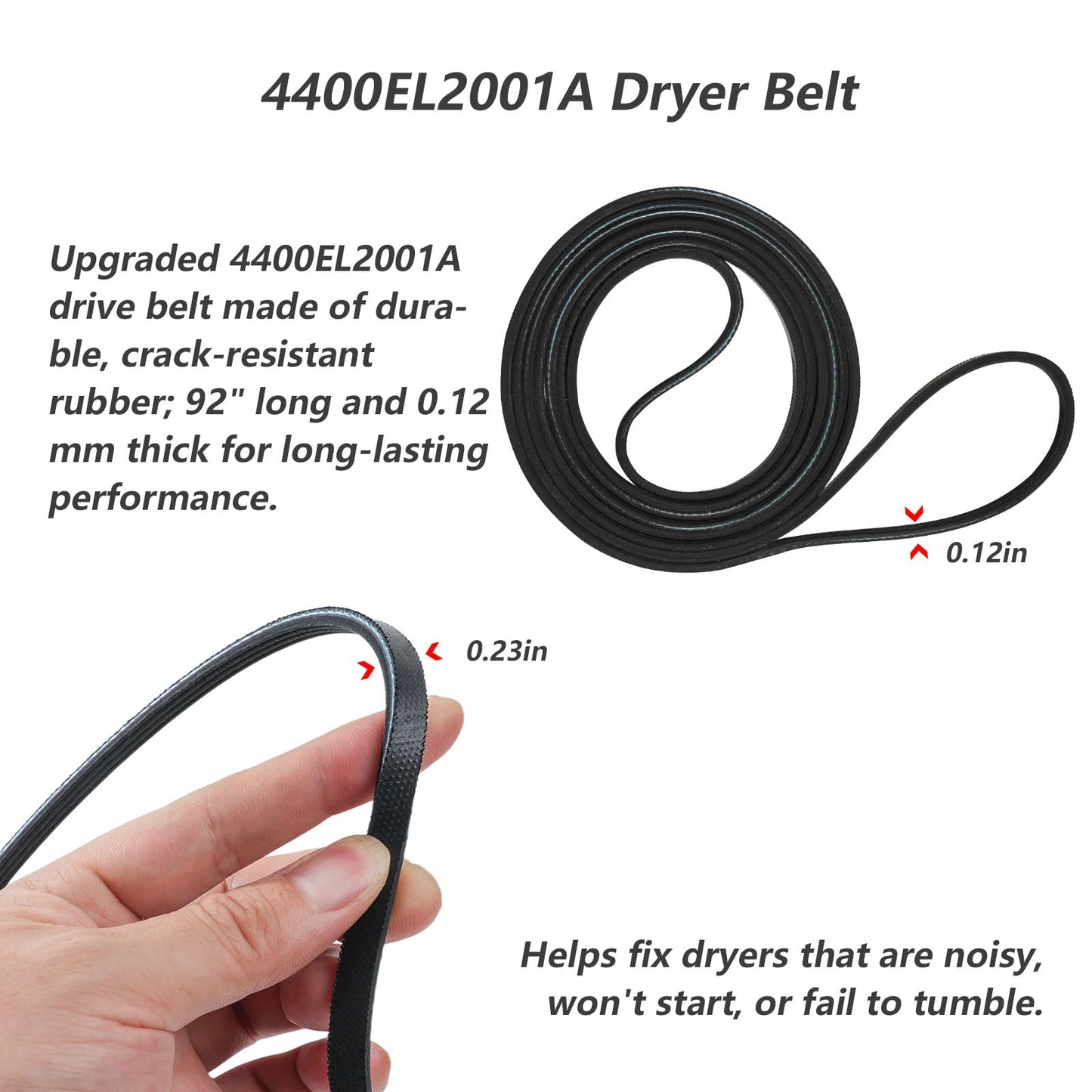 For LG Dryer Roller Kit, 4581EL2002L for Lg Dryer Drum Roller Kit, Includes 4581EL2002C Drum Rollers, 4561EL3002A Idler Pulley, 4400EL2001A Belt for Kenmore Elite & LG Dryer Parts Replacement