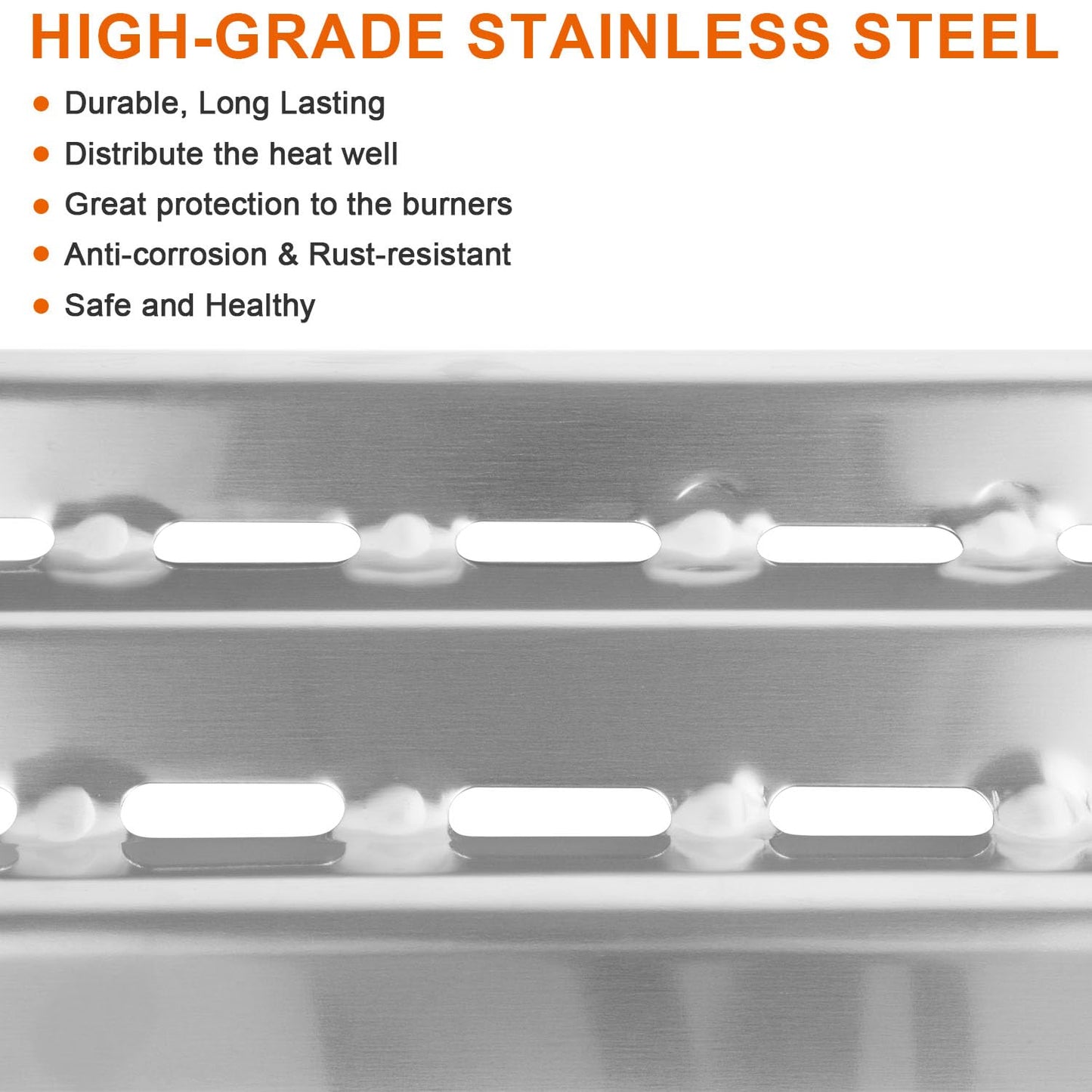 BBQ Future 13-3/4'' Flav-R-Wave Parts for Broil King Signet and Sovereign Models with Tube-in-Tube Burners, Stainless Steel BBQ Heat Plate Burner Cover, 3-Pack