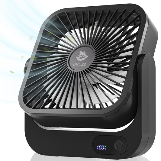 Cruise Ship Approved Magnetic Fan – Portable Rechargeable & Plug-In, 5-Speed Adjustable, Quiet Operation, Up to 12 Hours Battery Life, Perfect for 2025 Cruises
