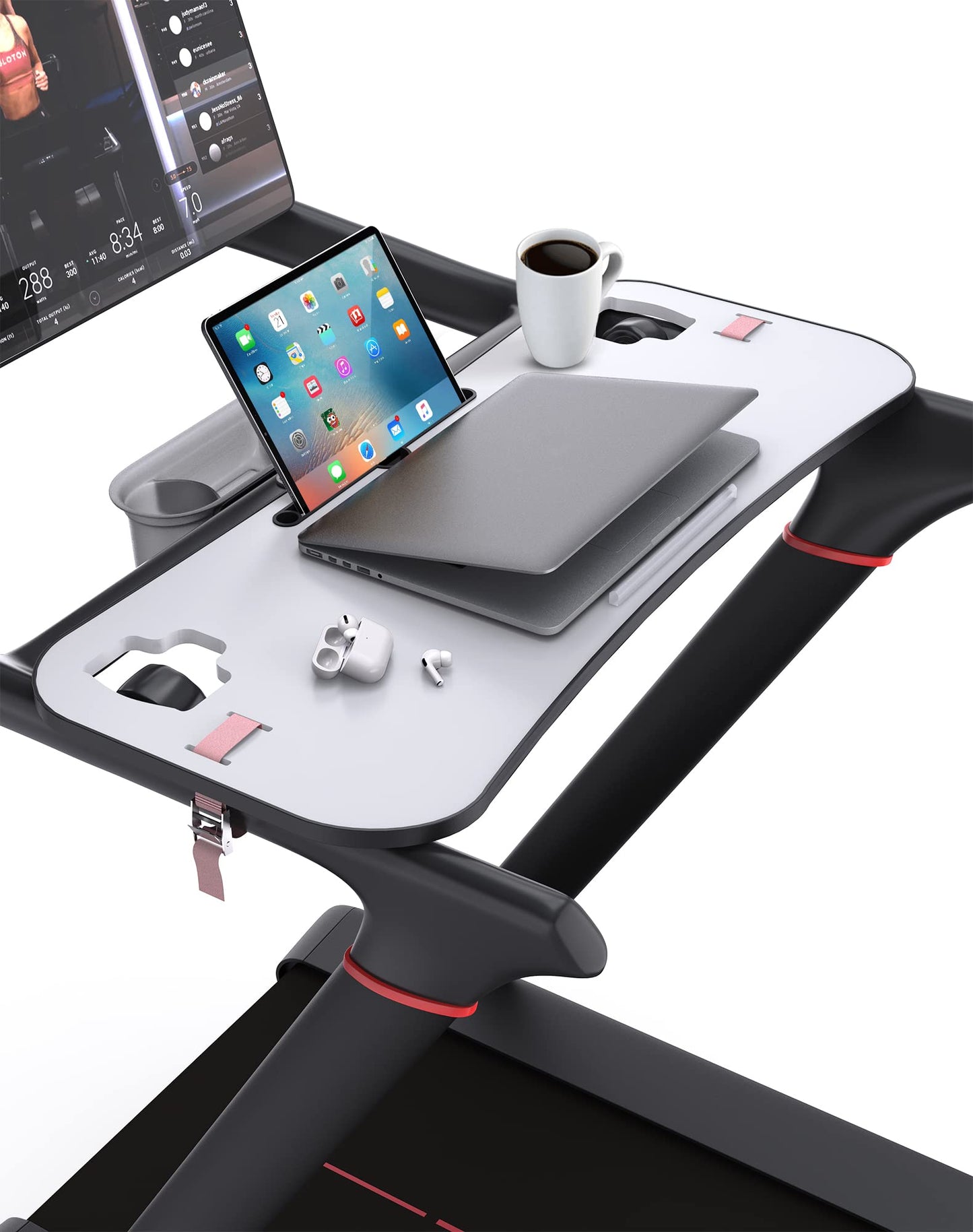 Qsxou Treadmill Desk Attachment,Laptop Stand Peleton Accessories for Tread,Workstation for Home/Office