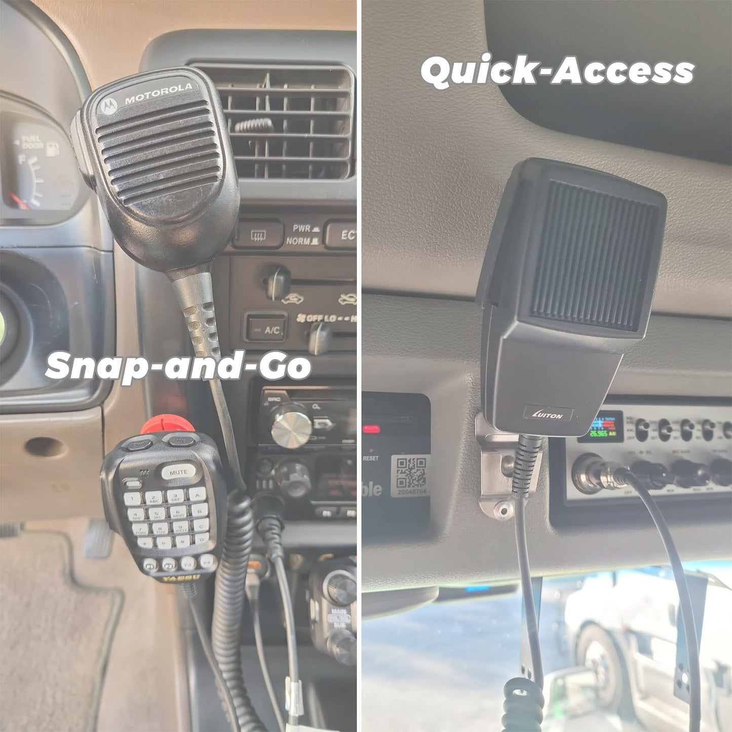 TWAYRDIO Magnetic Radio Mic Holder 2-Pack, Mobile Microphone Magnet Mount, CB Mic Hanger, for Motorola Kenwood Mics, Mounting Solutions for Car Truck Dash Board