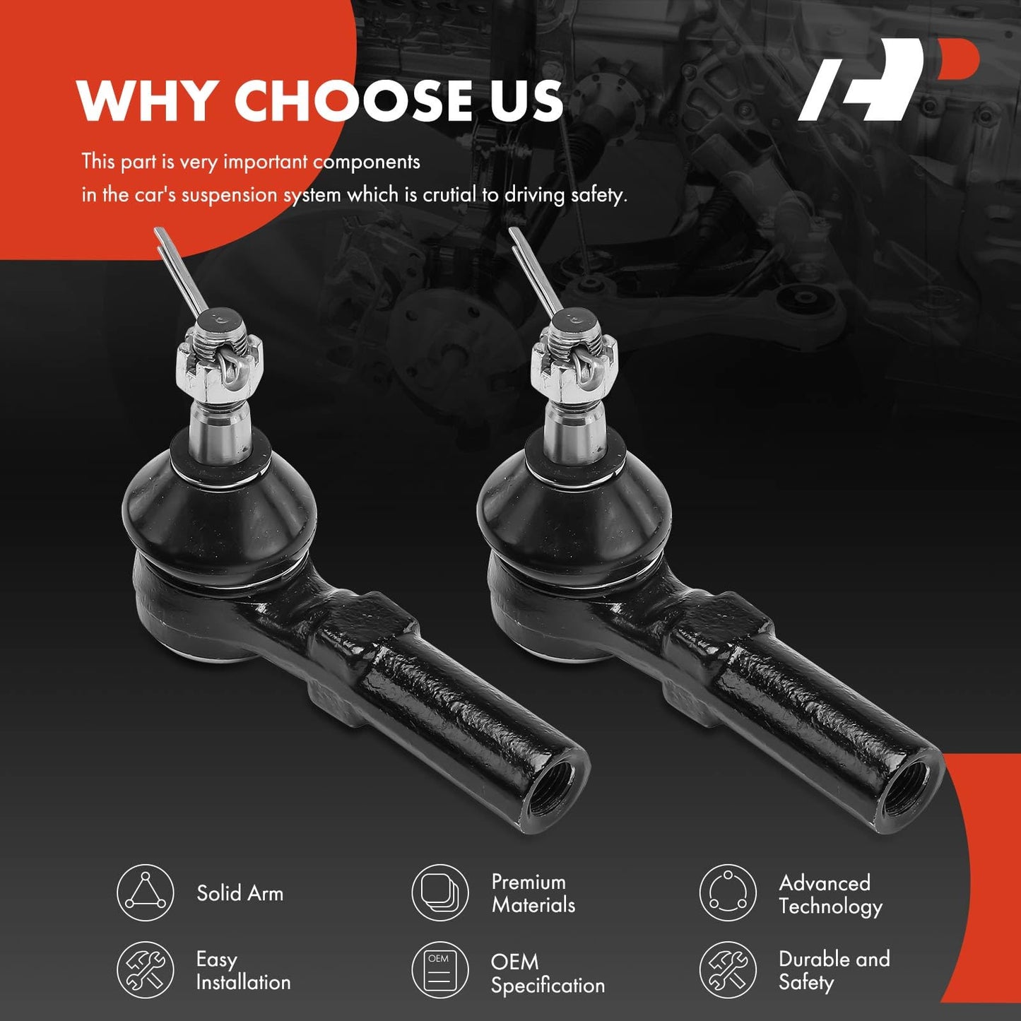 A-Premium 2 x Front Outer Tie Rod Ends, Compatible with Mazda CX-5 CX5 2013 2014 2015 2016