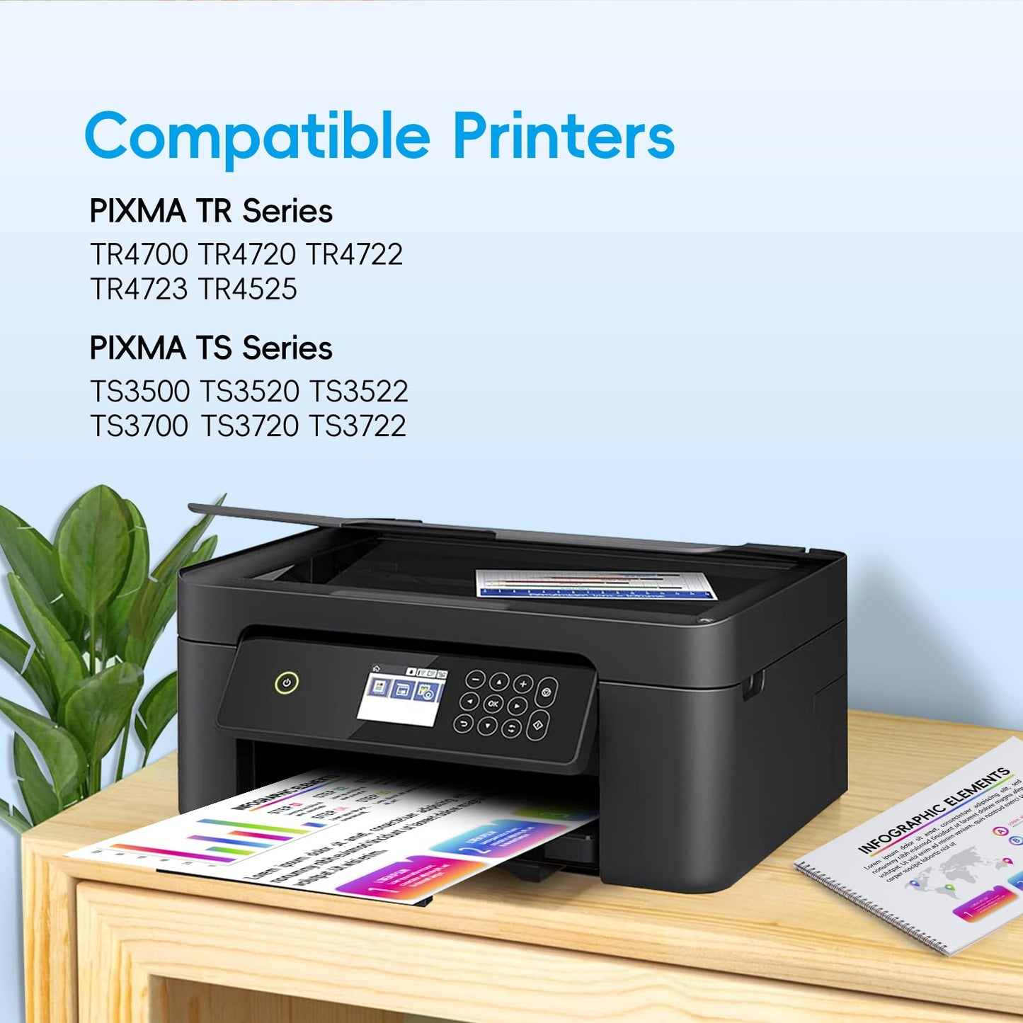 Fooylen PG-275XL 275XL Black Ink Cartridge Replacement for Canon 275 XL 275XL Ink Cartridges Compatible for Canon TR4720 TR4700 Ink Cartridge TR4722 TS3500 TS3520 TS3522 Printer (2 Black)