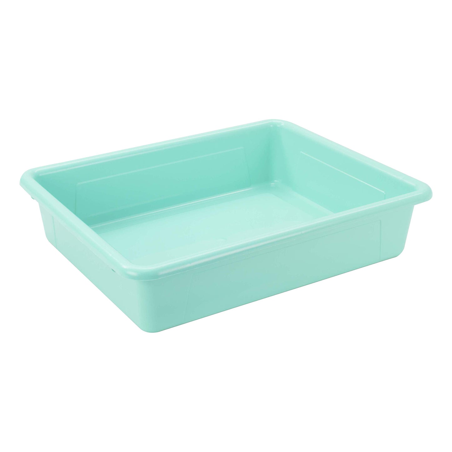 Storex Letter Size Flat Storage Tray – Organizer Bin with Non-Snap Lid for Classroom, Office and Home, Teal, 5-Pack (62541A05C)