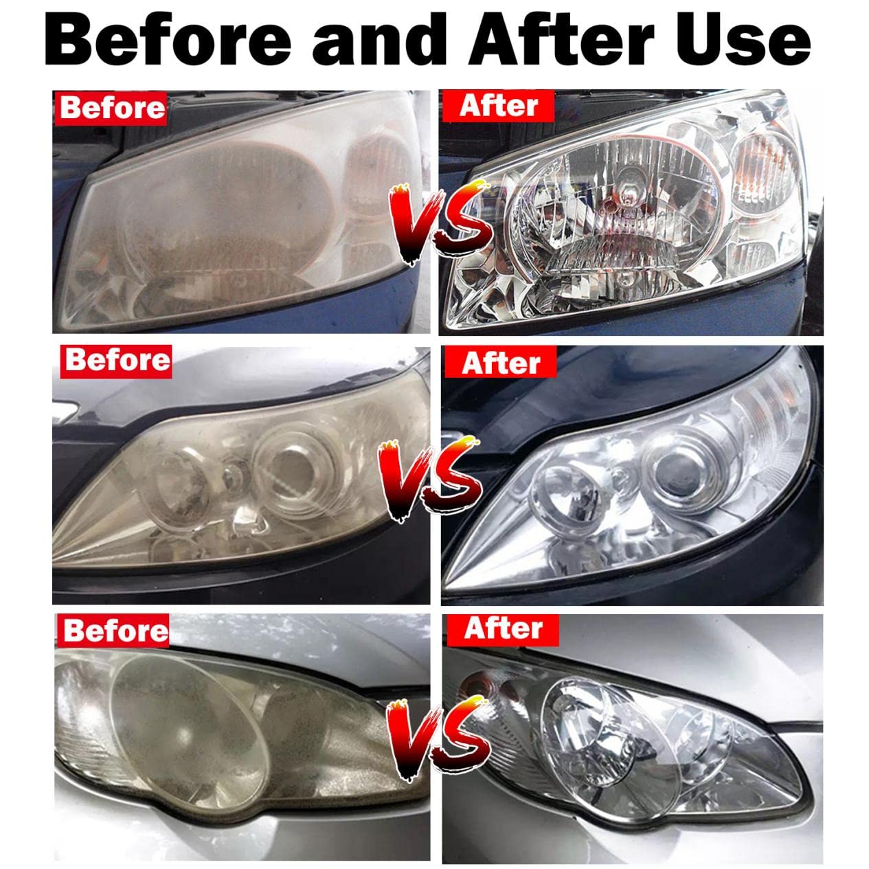 Car Headlight Restoration Kit with 200ml Liquid, Atomizing Cup Headlight Vapor Renovation Tool, Auto Headlight Lens Scratch Polish Repair Kit for Repair of Yellowed, Haze, Oxidized Headlights