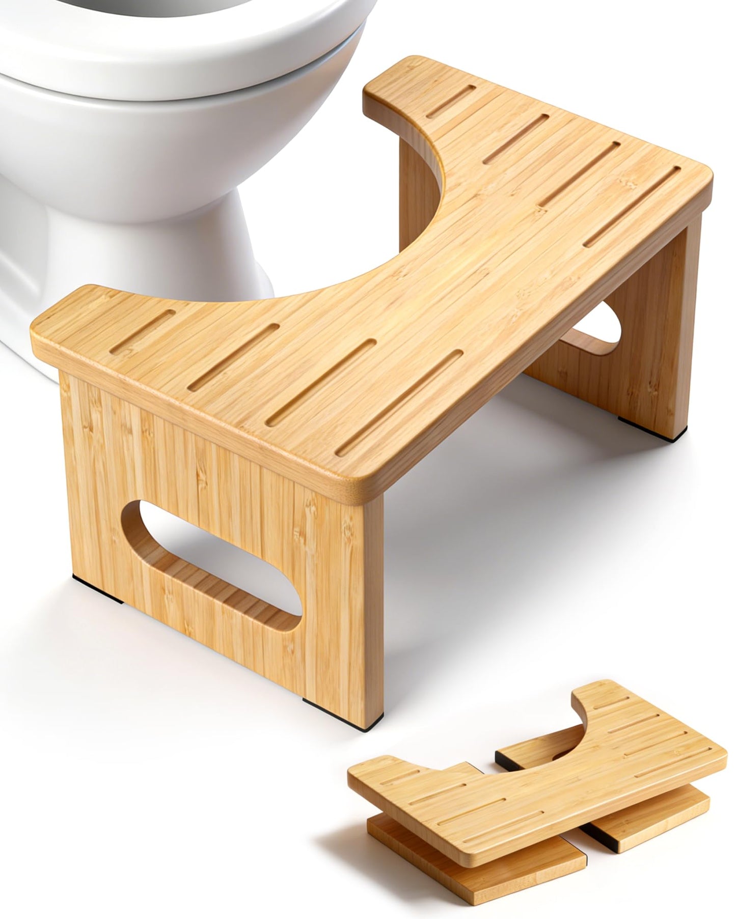 YOSE Foldable Toilet Stool for Adults - 7" Toilet Potty Stool | Portable Bathroom Stool, Non-Slip Toilet Aid Step Stool, Family-Friendly Toilet Step, Easy Storage