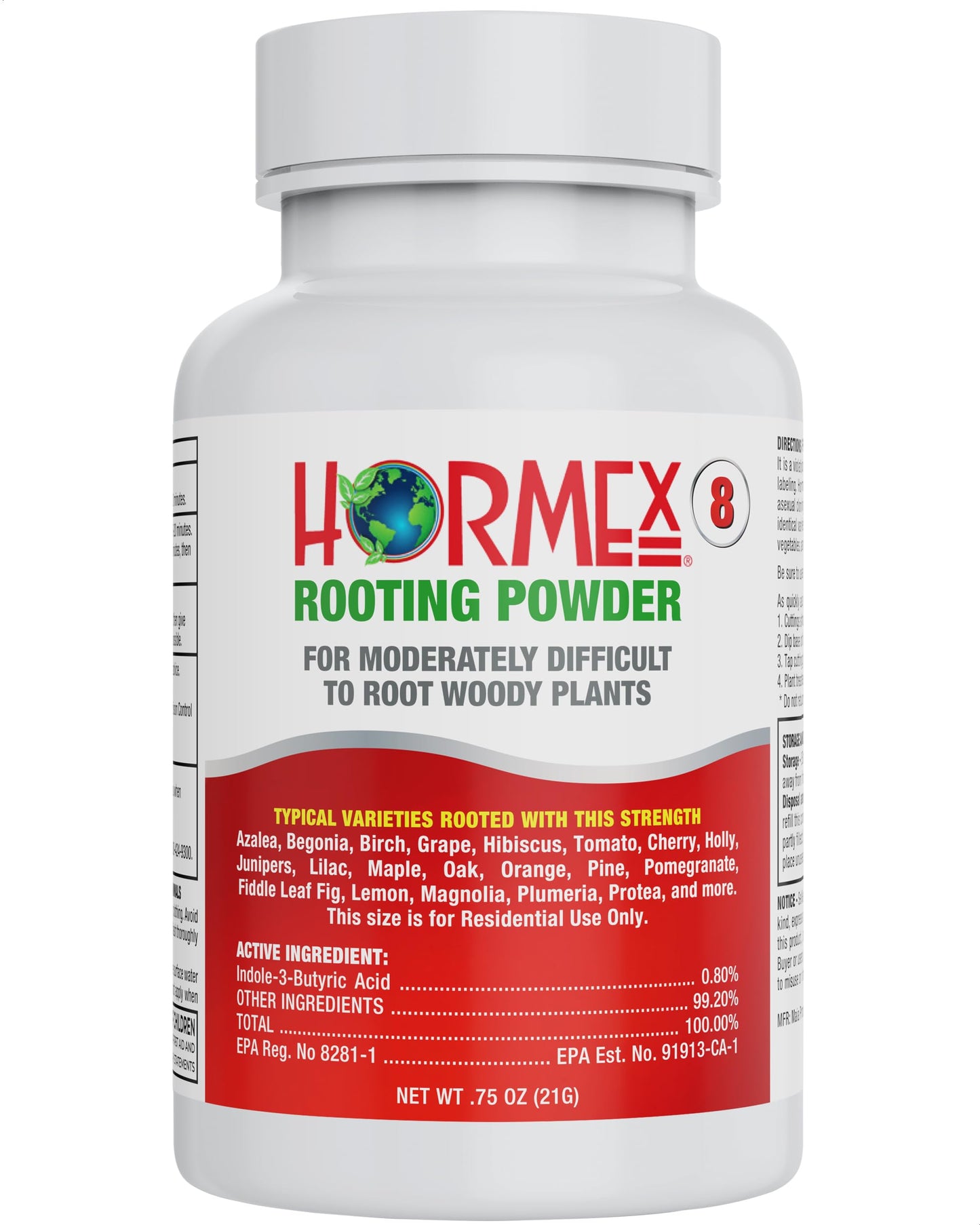 Hormex Rooting Hormone Powder #8 | for Moderately Difficult to Root Plants | Fastest IBA Rooting Powder Compound for Strong & Healthy Roots