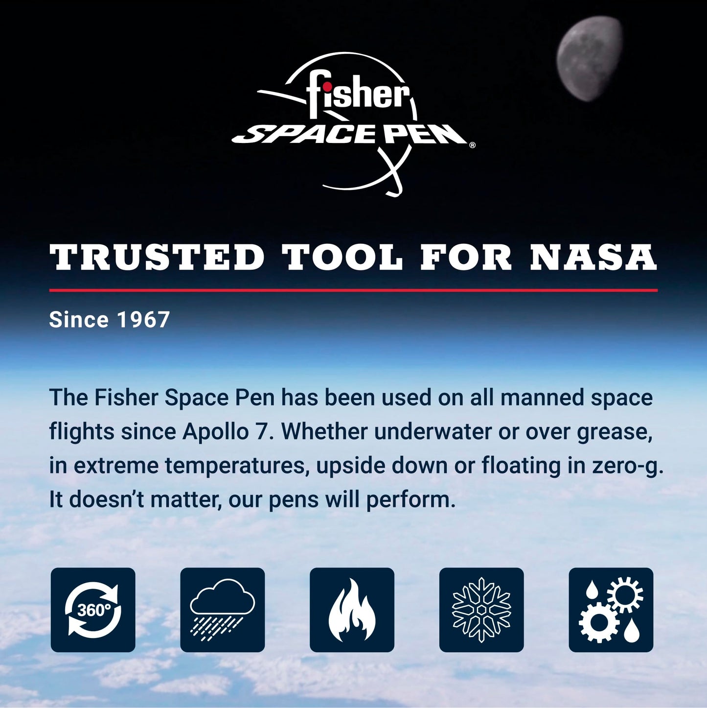 Fisher Space Pen Silver Ink Space Pen, Pressurized Ballpoint Pen, Writes Upside Down and in Extreme Temperatures, Silver Metallic Ink, Bold Point, Made in the USA, 2 Pack