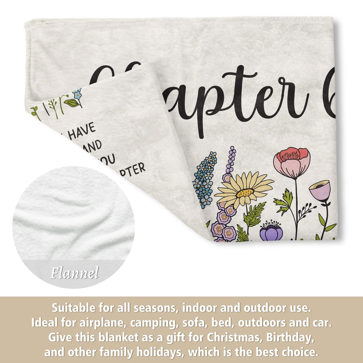 Afterprints 60th Birthday Gifts for Women, Chapter 60 Birthday Blanket, 60 Year Old Bday Gift for Woman, Friend, Sister, Mom, 1966, 60th Birthday Decorations, Turning 60 Throw Blankets 50'' x 60''