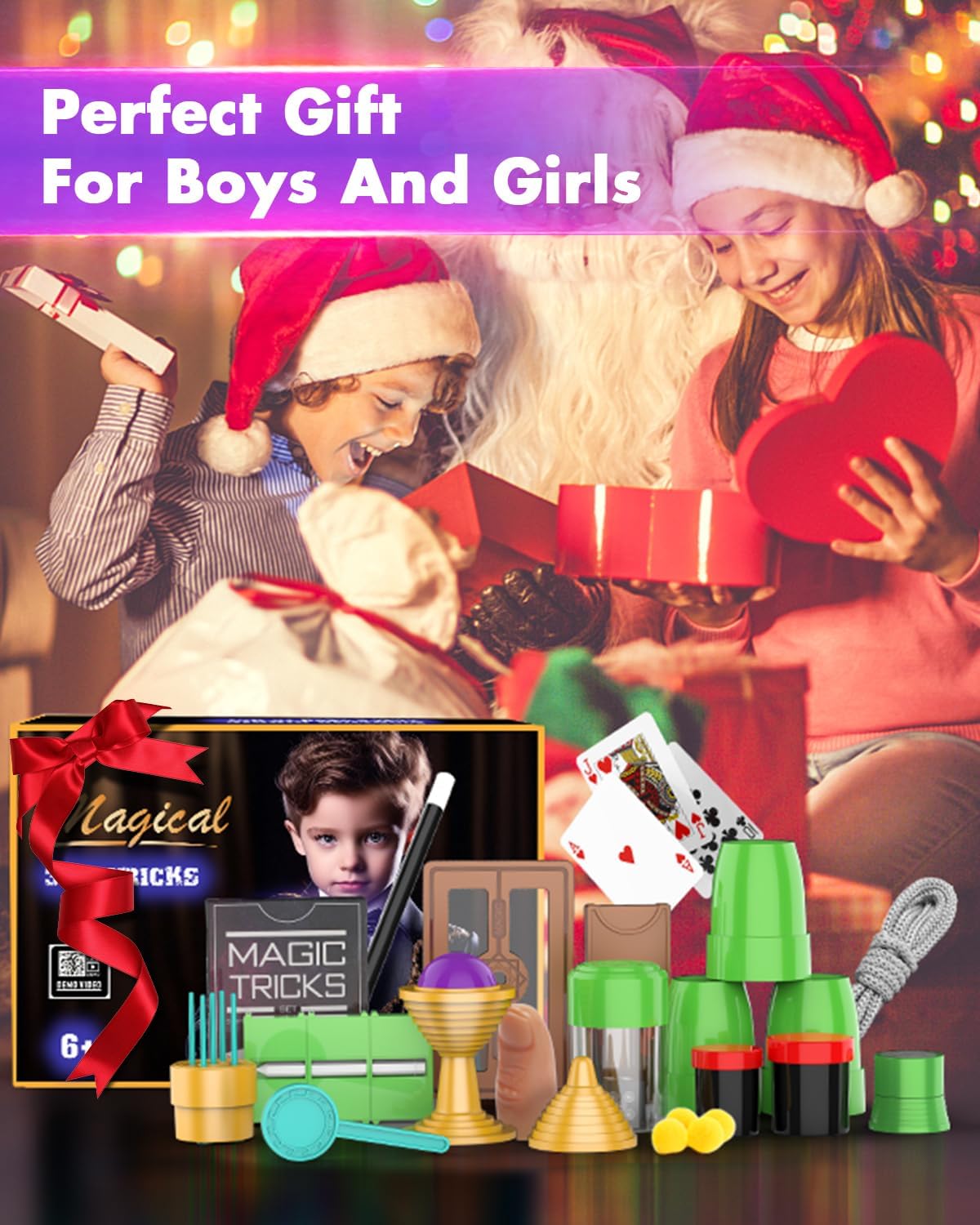 AEROQUEST Magic Kit, Magician Set with 300+ Tricks, Wand, Instruction Manual and Video for Beginners, Ideal for Kids, Boys, Girls of 6 7 8 9 10 11 12 Years Old (Magic 300+ Kit)