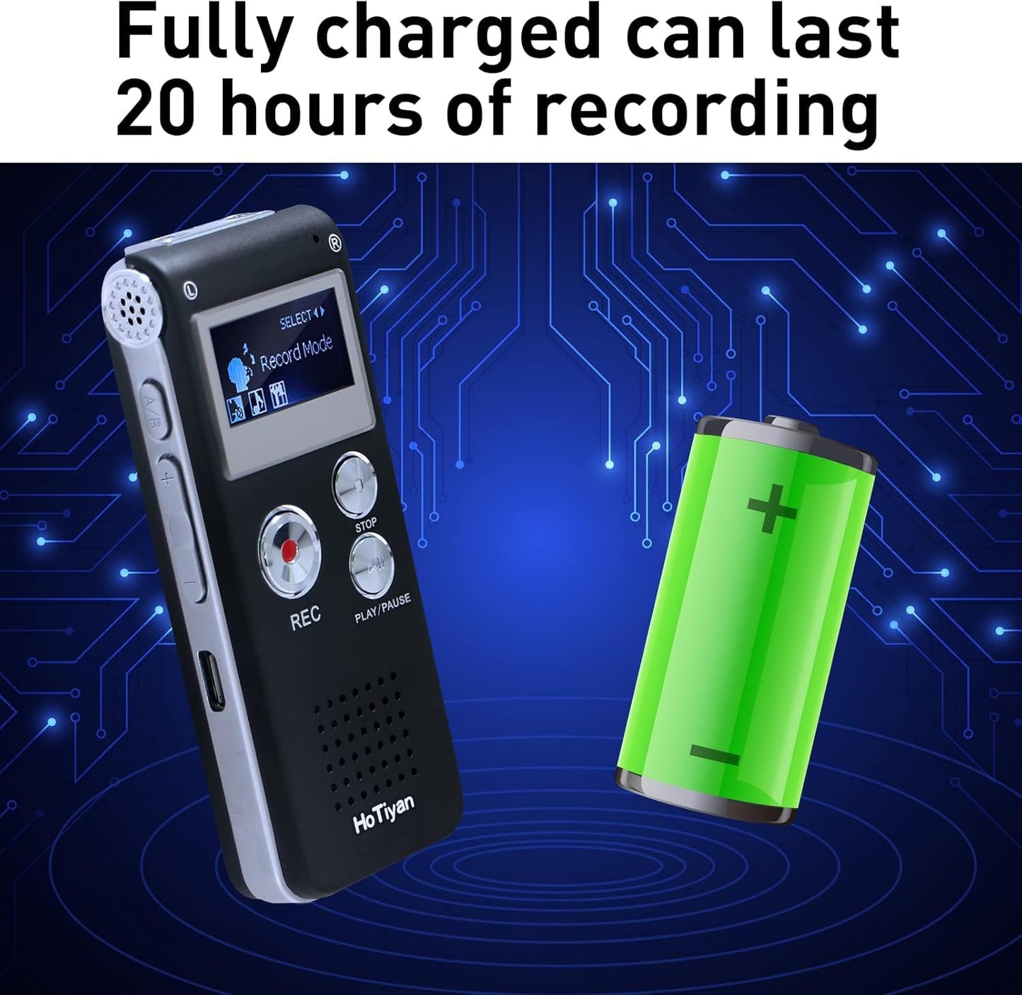 Ghost Hunting Recorder Digital Voice Recorder 16GB Digital Voice Activated Recorder Sound Audio Recorder Dictaphone 2 LED Cat Balls Motion Activated Cat Ball Toy Voice Activated Recorder