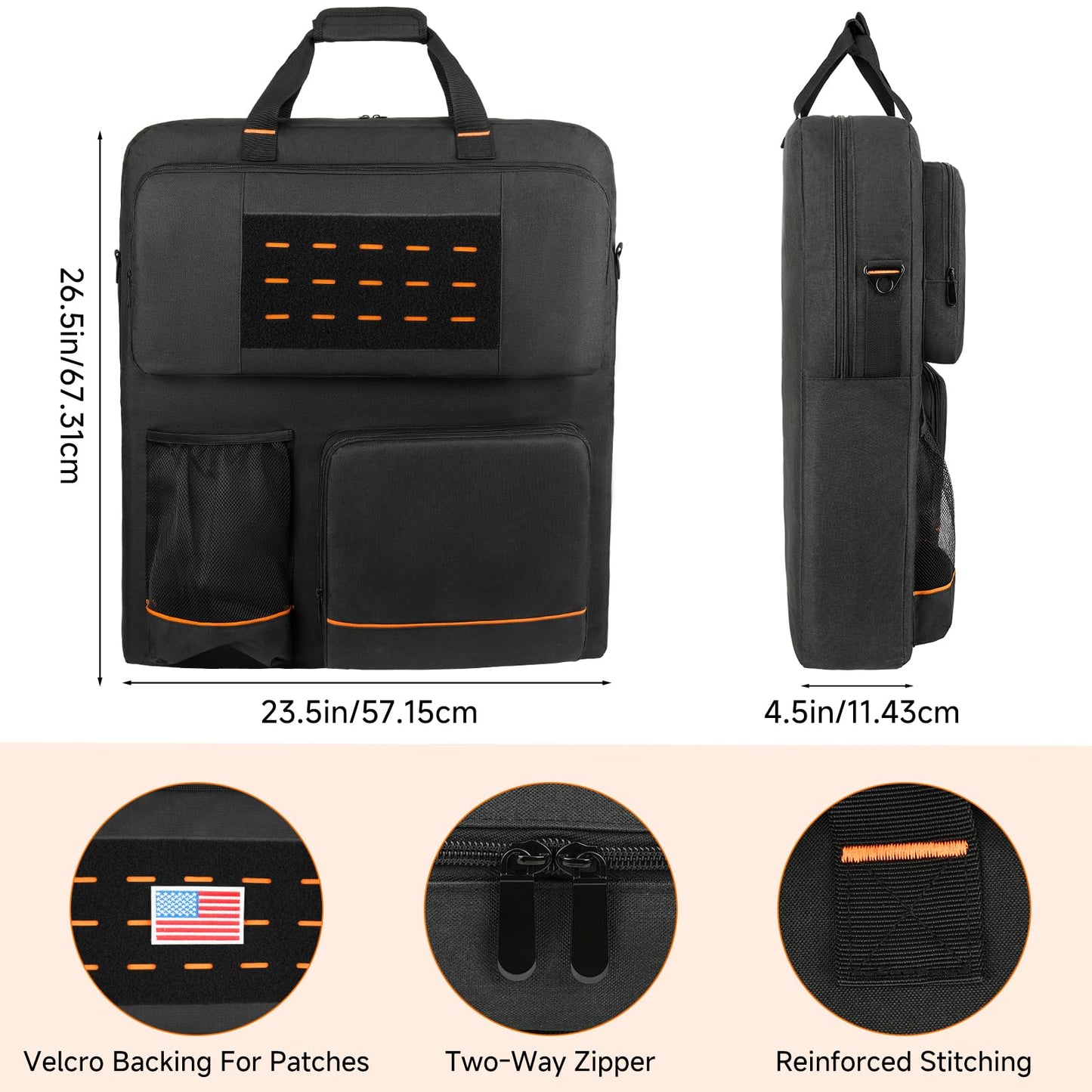 Solar Panel Carrying Case Compatible with Jackery SolarSaga 100W/200W & Anker SOLIX PS100/PS200, Water-Resistant Storage Bag with Adjustable Shoulder Strap & Pockets for Camping Travel