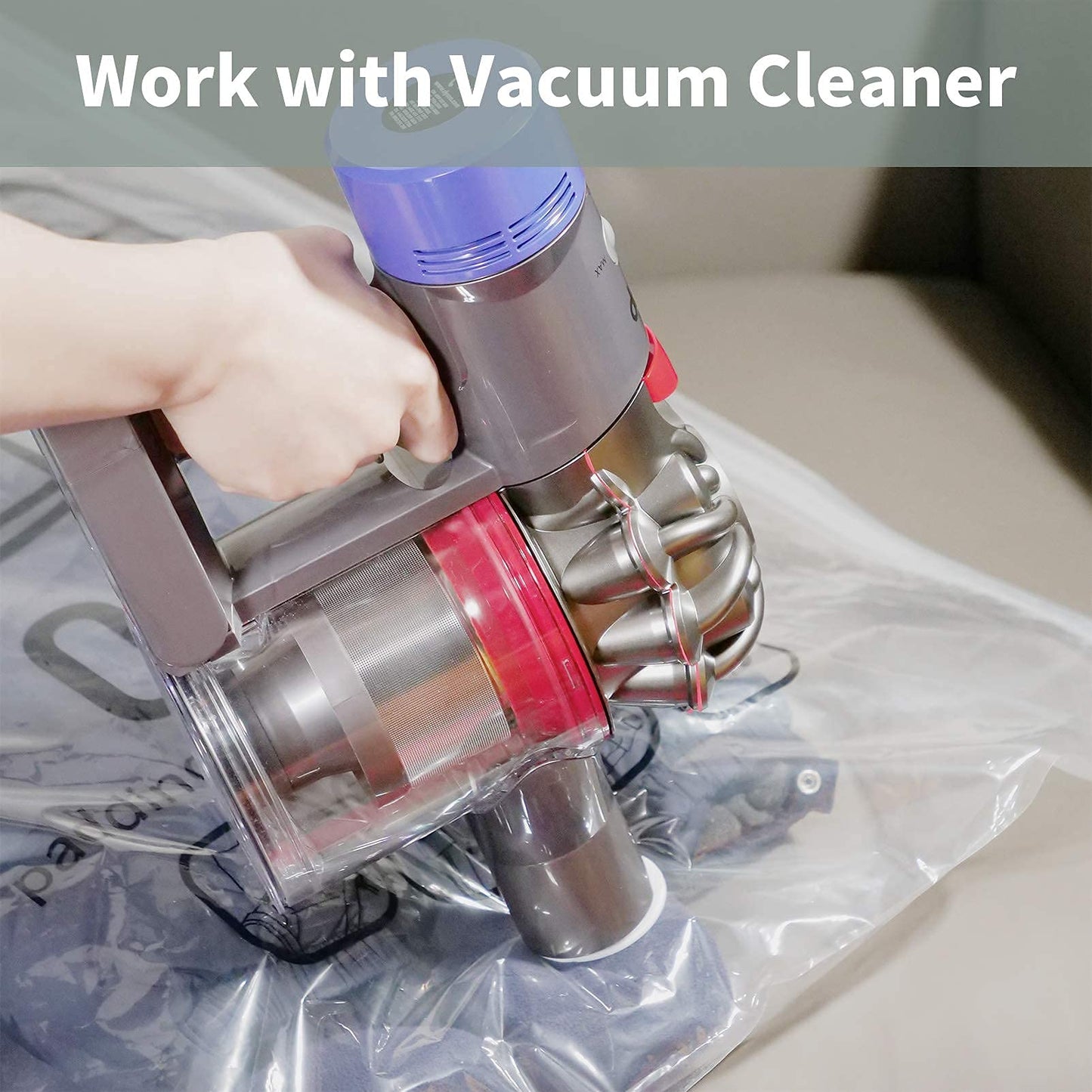 Meetall 6Pack Hanging Vacuum Storage Bag,Reusable Space Saver Compressed Bag with Hanger.3pcs in 26.3x35.4inch (67x90cm) and 3pcs in 26.3x43.3inch (67x110cm).Work with Any Vacuum Cleaner.