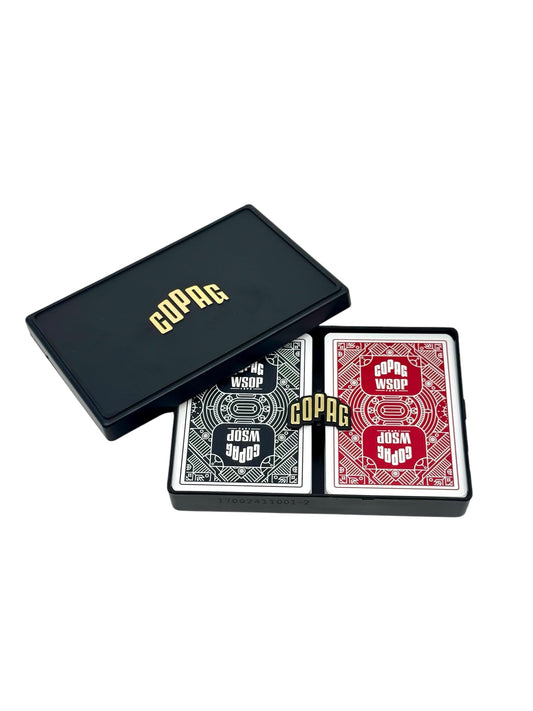 Copag WSOP 100% Plastic Playing Cards - Standard Size (Poker) Jumbo Index Black/Red Double Deck Set