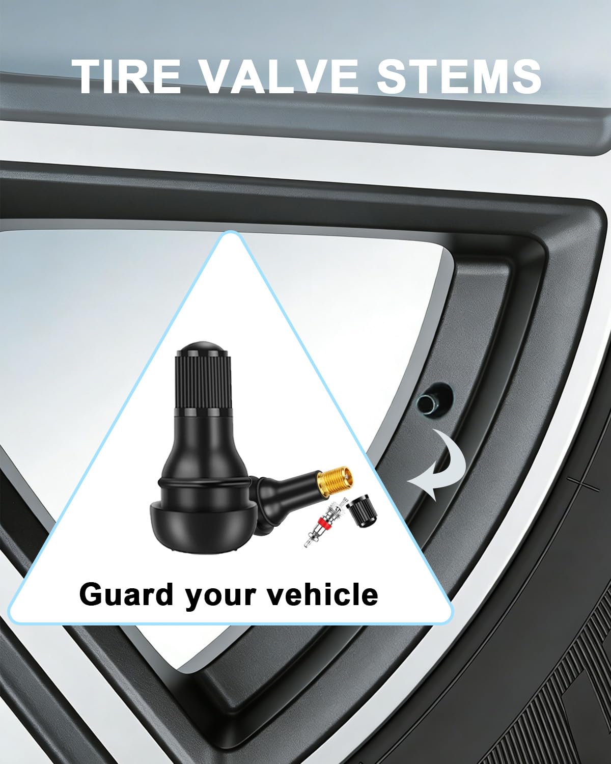 Riseuvo 150 Pcs TR412 TR413 TR414 Tire Valve Stems - Rubber Snap-in Valves for 0.453" Rim Hole Universal Fit Car, Truck, Trailer, ATV, Lawn Mower
