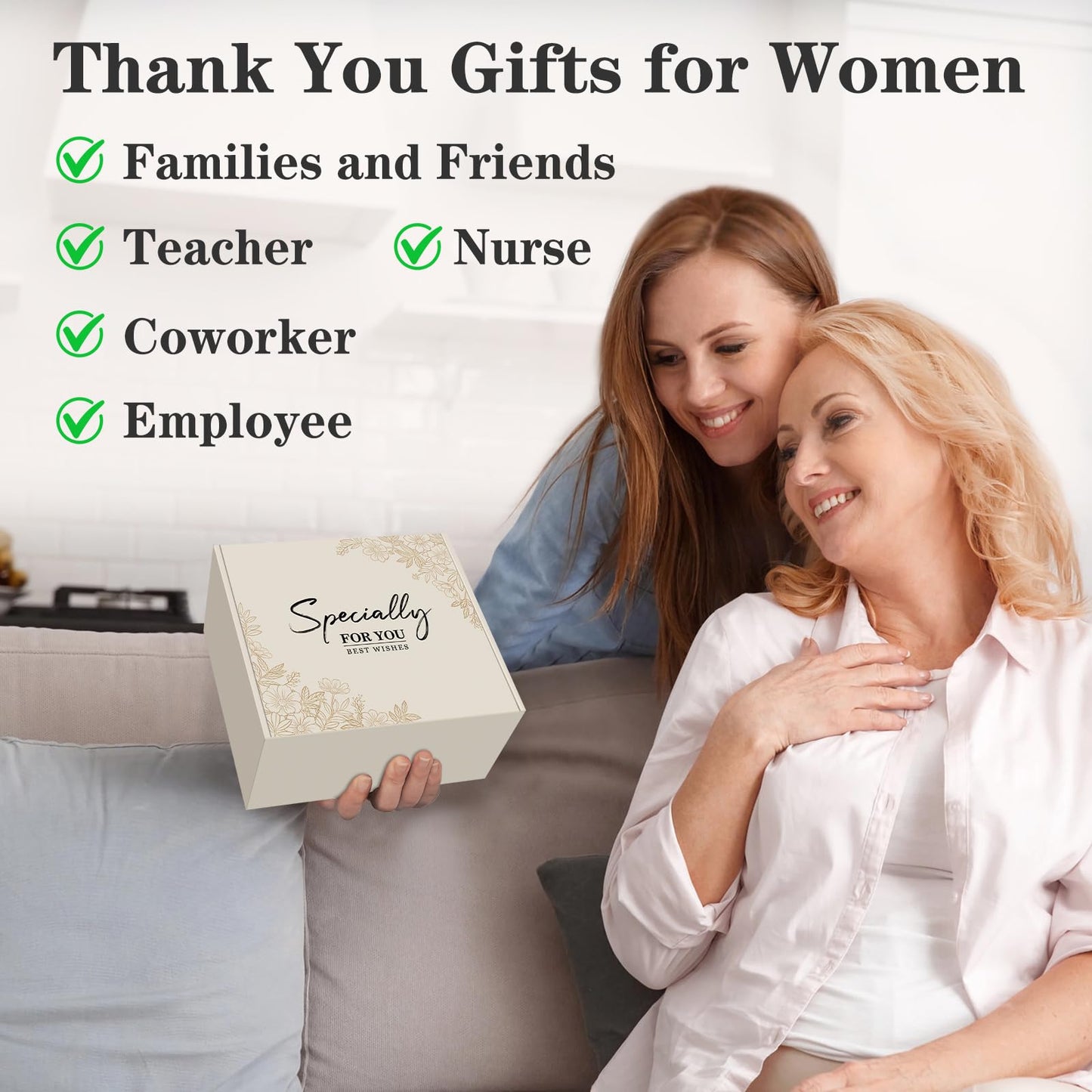 Thank You Gifts for Women, Teacher Appreciation Gifts, Thank You Baskets for Coworkers Teachers Friends Mom Employees Nurse Secretary with Thanks Cards, Awesome Glass Cup