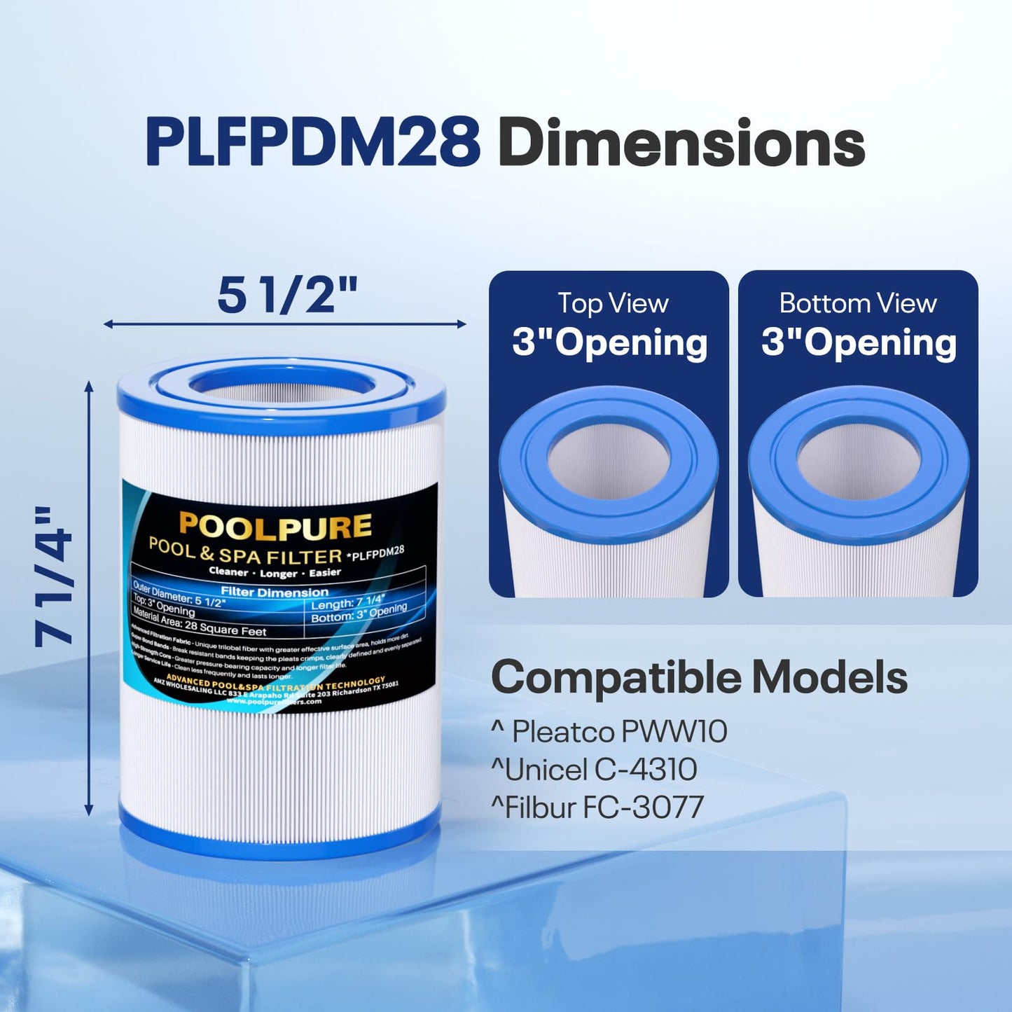 POOLPURE PDM28 Spa Filter Replaces Aquarest Dream Maker 461273 Hot Tub Filter (2 Count (Pack of 1))