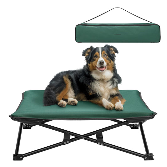 Navaris Portable Elevated Dog Bed with Carry Bag - Medium Raised Dog/Cat Bed for Outdoor Travel Camping Off The Floor Hammock Chair Suitable for 33lbs (15kg)