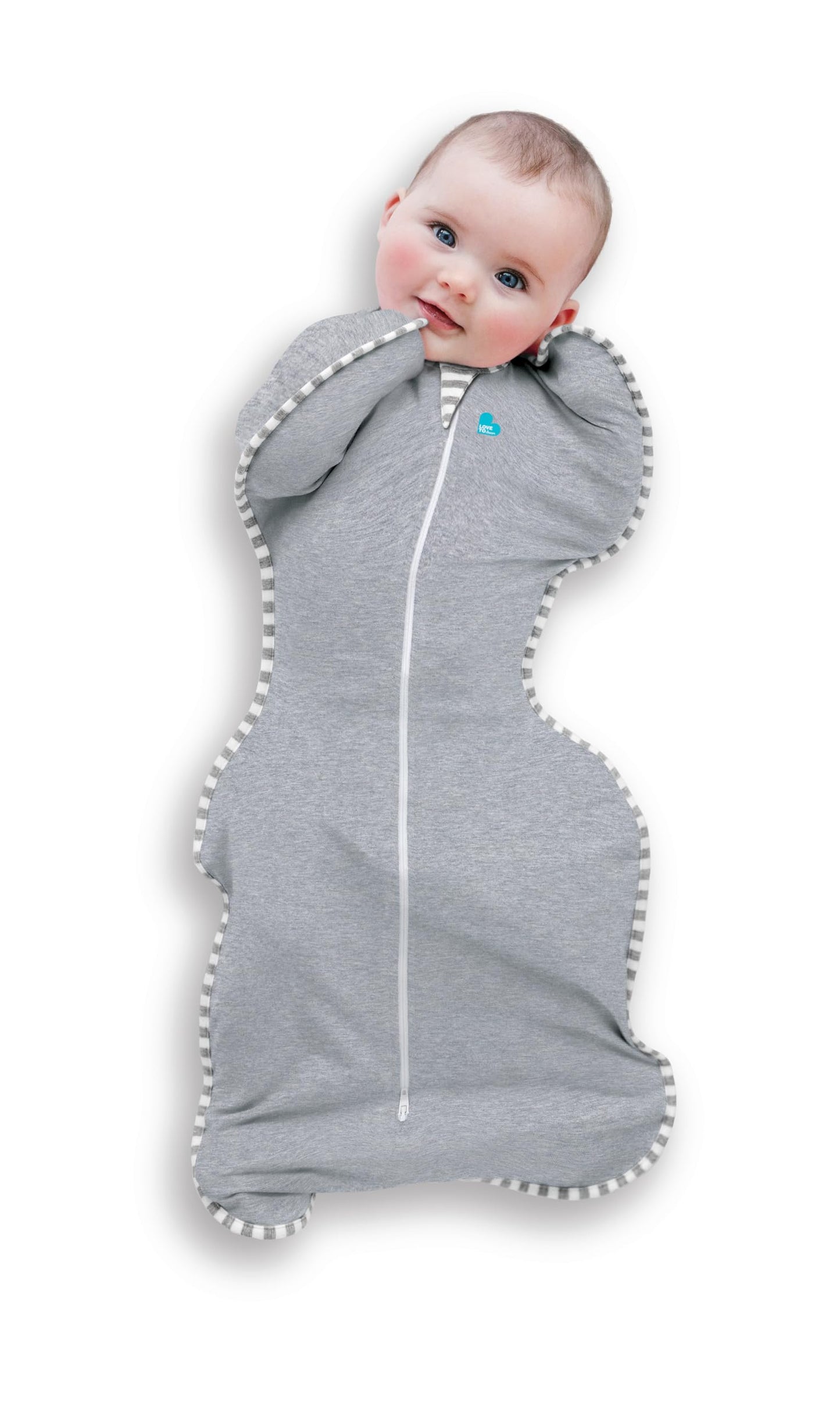 Love To Dream Swaddle UP, Dramatically better sleep, Allow baby to sleep in their preferred arms up position for self-soothing, snug fit calms startle reflex, Gray, Medium, 13-19 lbs.