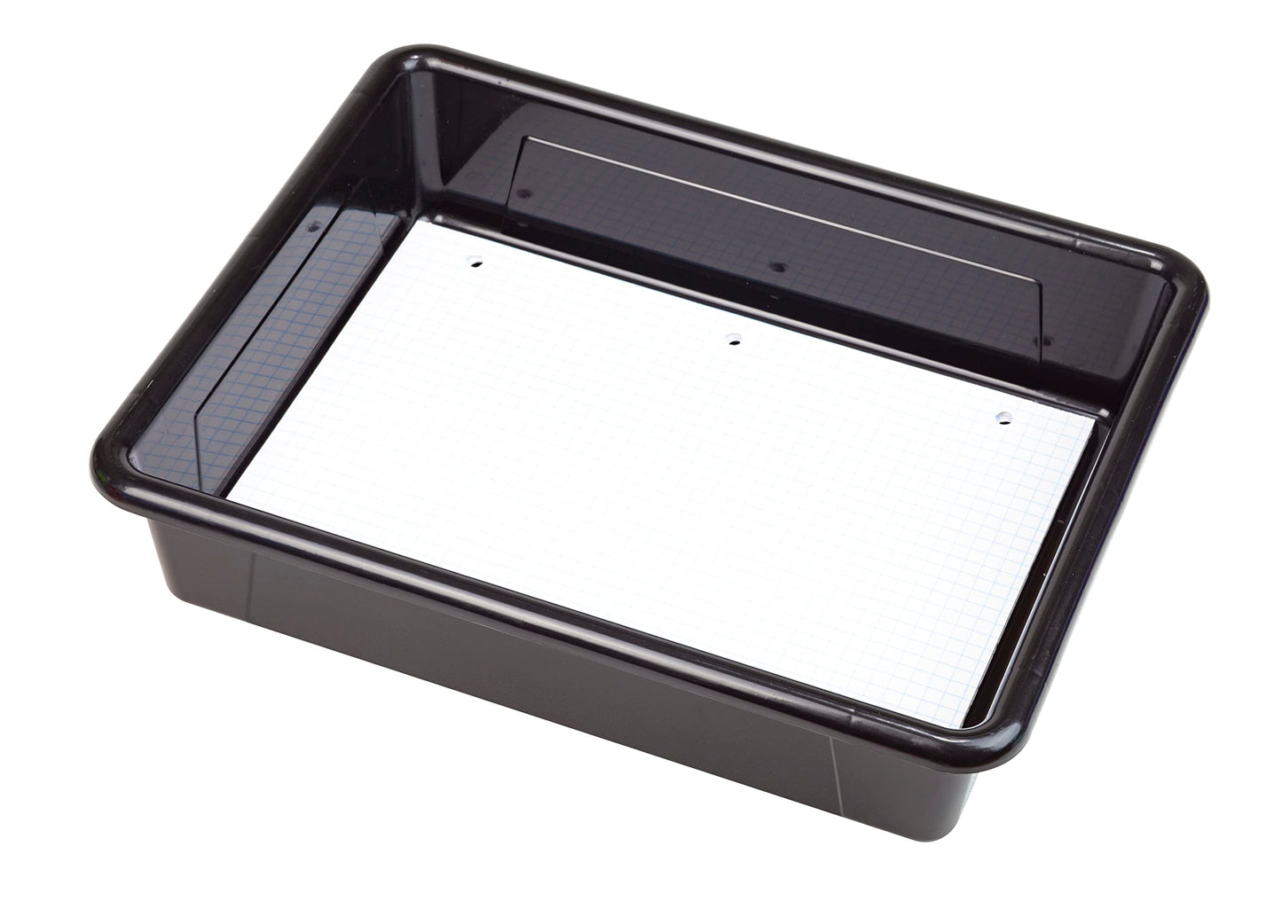 Storex Flat Storage Tray with Lid, Letter Size, 10 X 13 X 3 Inches, Black, 5-Pack (62535U05C)