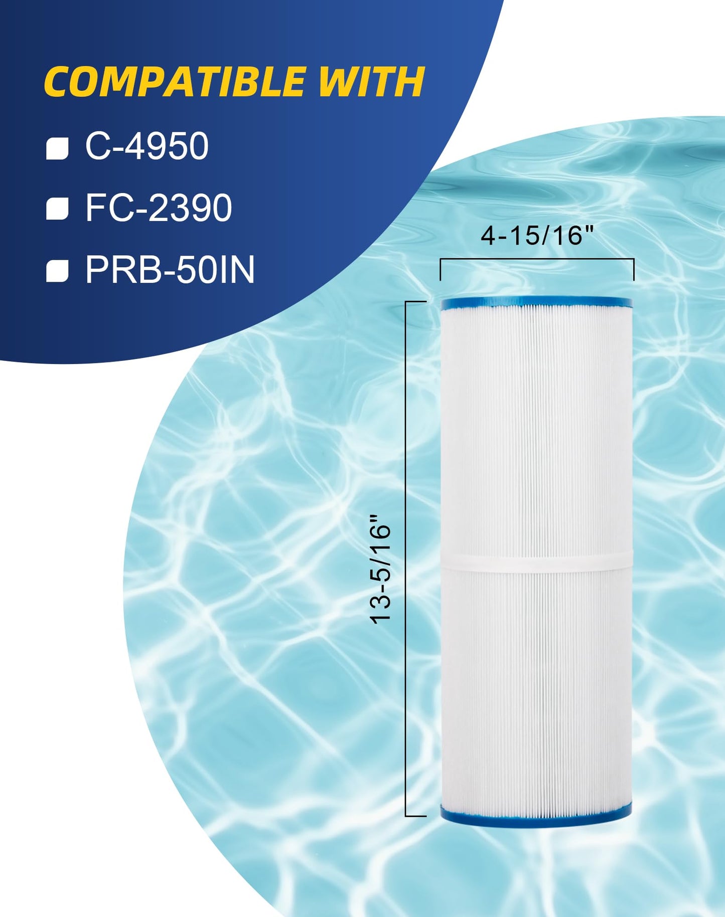 ZOTEE PRB50-In Spa Filter Replaces C-4950,Darlly 40506,Guardian 413-212-02,Filbur Fc-2390,03Fil1600,17-2380,Jacuzzi J200 Series Filter, Spa Hot Tub Filter,2 Pack