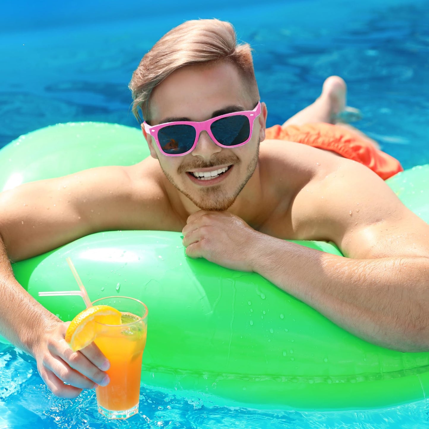 ASTARON 64 Pcs Sunglasses Bulk Neon Party Favors Goody Bag Fillers for Beach Wedding Pool Party Supplies, 8 Colors