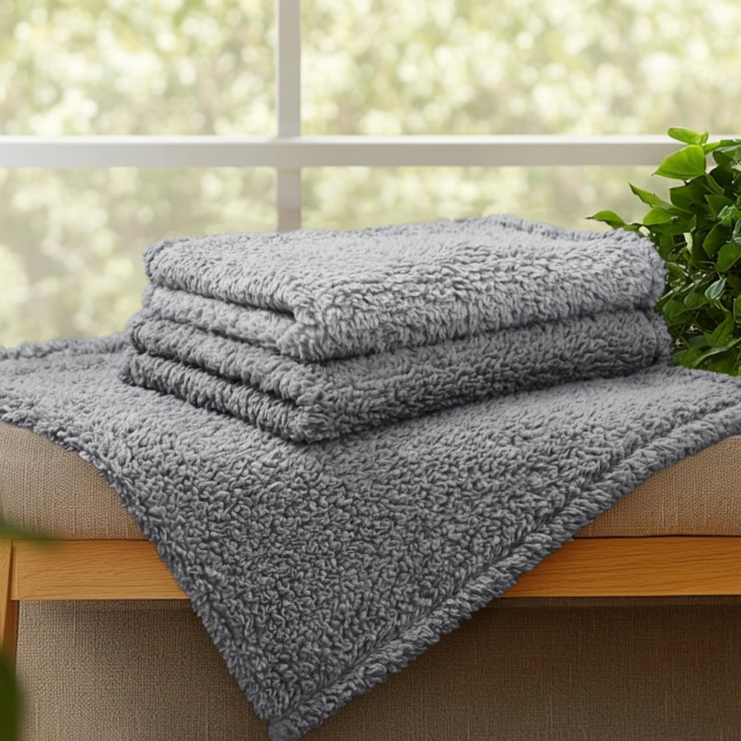 Luciphia 1 Pack 3 Blankets Fluffy Premium Fleece Pet Blanket Soft Sherpa Throw for Dog Puppy Cat Grey Large(41 * 31")