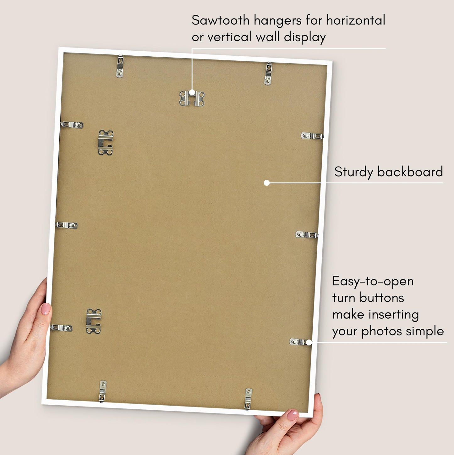 Americanflat 17x23 Picture Frame with Polished Plexiglass - Use as 13x19 Frame with Mat or Display 17x23 Photo Without Mat - Streamline Collection - Thin Border Picture Frames for Wall - White