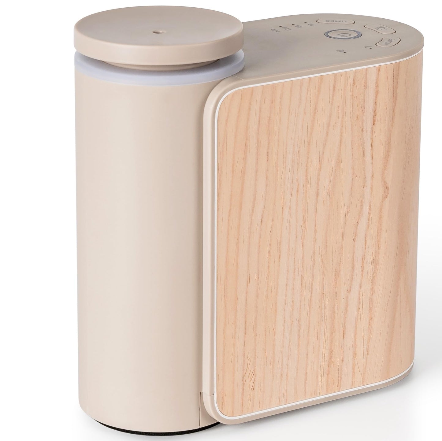 ZMARKRAFT® Waterless Essential Oil Diffuser w Solid Wood Cover 2 Timers 3 Mist Modes, Auto-Off Quiet Dual Fluid Aroma Diffuser, Portable Waterless Scent Diffuser w Lights, Room Decor Aromatherapy Gift
