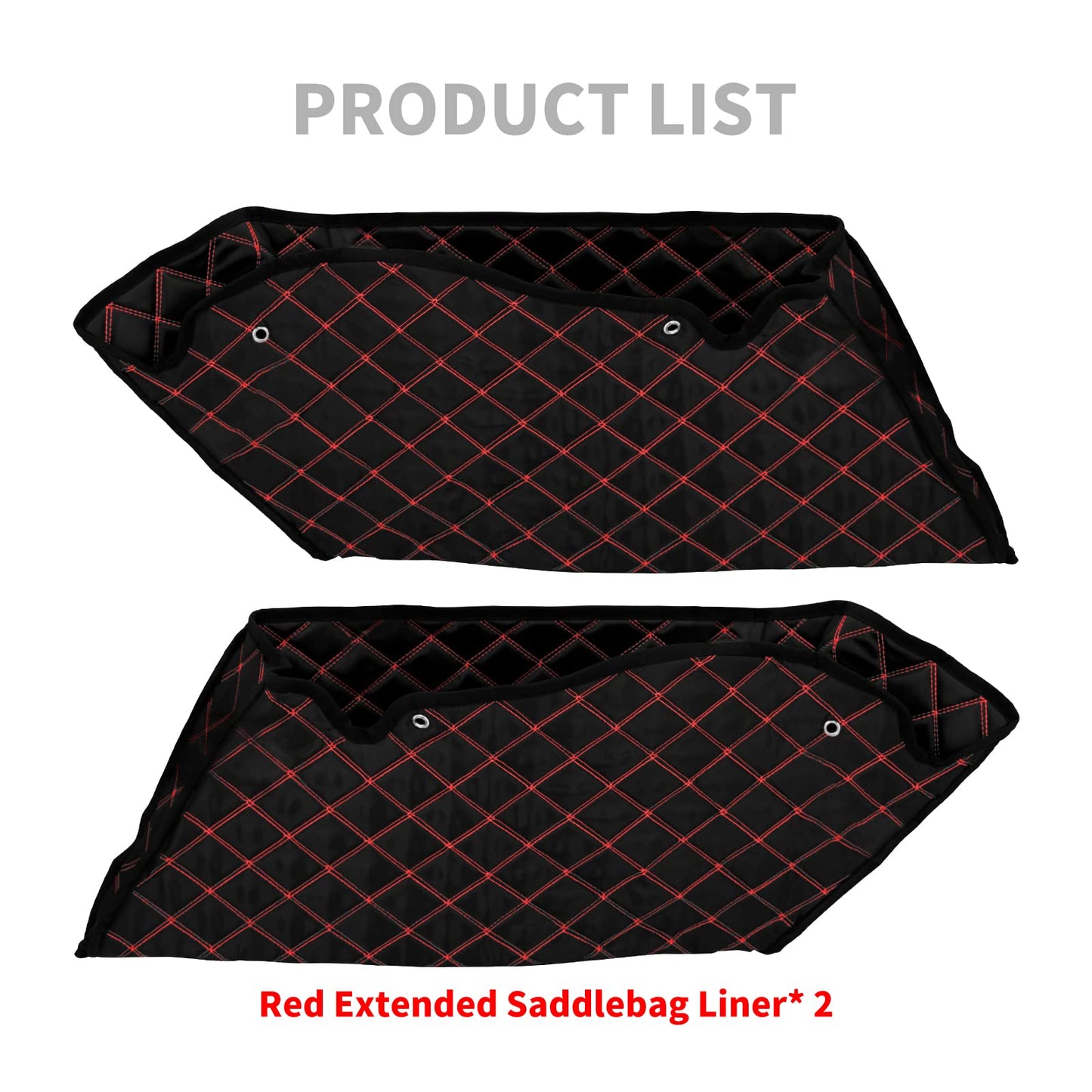 HDBUBALUS Stretched Saddlebag Liners Inserts Compatible with Harley 2014-2023 1 Pair (Red Stitching, for 4'' Saddlebag)
