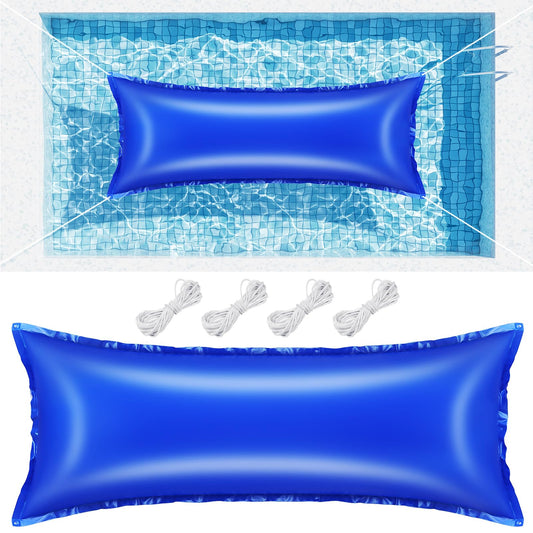 4x12 Ft Pool Pillows for Above Ground Pools, 0.6mm Thick Pool Pillows for Closing Winter, Large Air Pool Cover Pillow Kit for Winterizing with Ropes, Inflatable Cold Resistant Swimming Pool Pillow