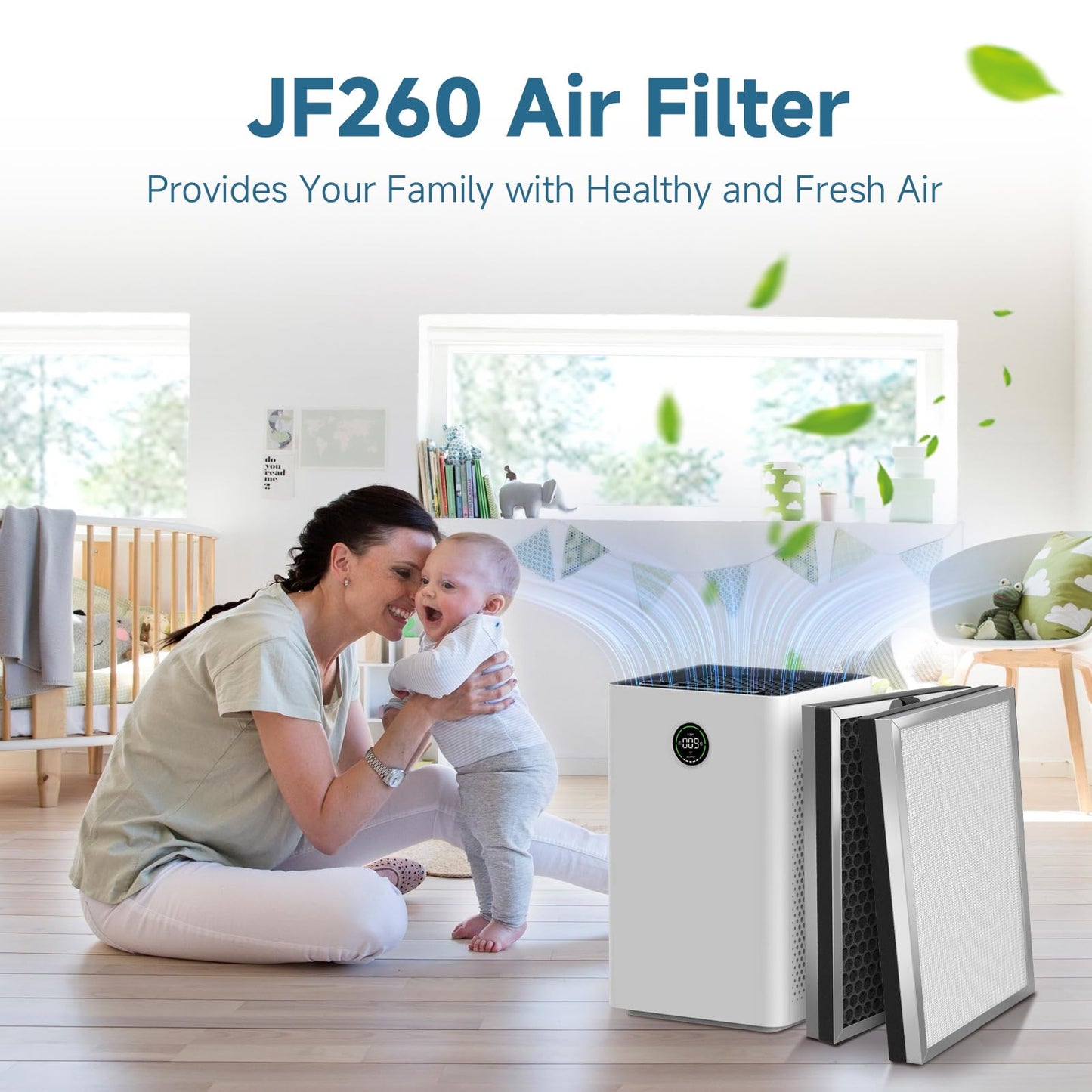 SAKEGDY 4-Pack JF260 Replacement Filters - True HEPA and Honeycomb Activated Carbon | Compatible with Jafanda JF260/JF260S, DeedMo AP-1273