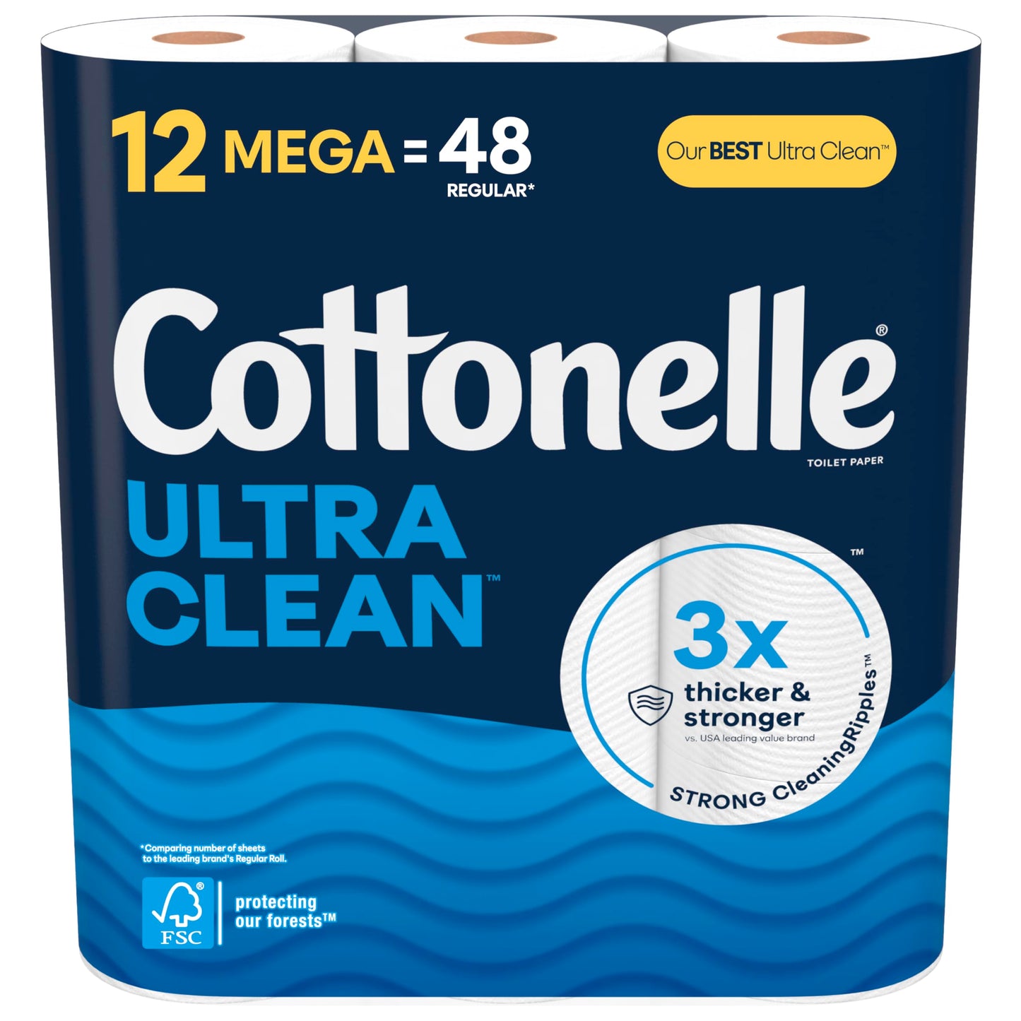 COTTONELLE ULTRACLEAN MEGA RL Bath Tissue 12 PK 284