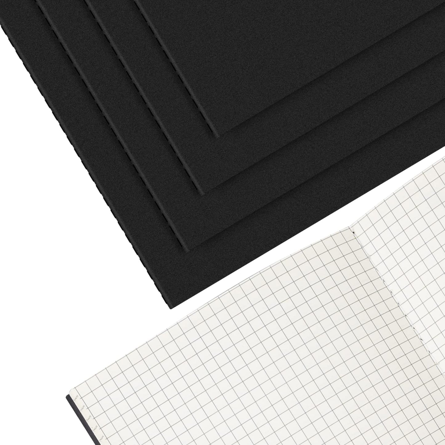 24 Pack Graph Paper Notebooks, A5 Black Grid Paper Notebook, 80 Pages/40 Sheets, 80GSM, 8.3x5.5 Inch, Quad Ruled, Square Grid Travel Notebooks Journals for Math, School, Work, Office