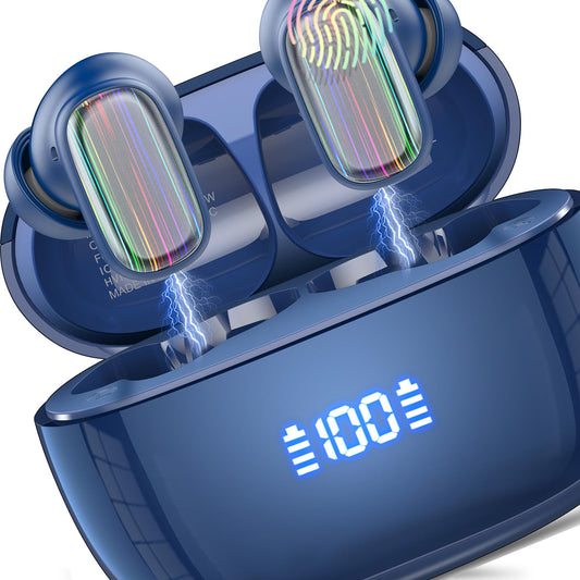 164 Language/6 Translation Modes Translator Earbuds, Bluetooth 5.4 Translation Device for Travel Business Learning, Blue