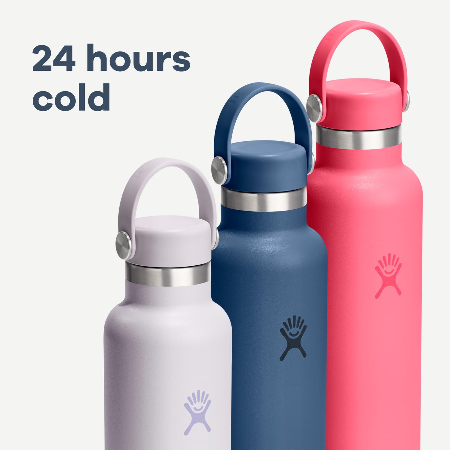 Hydro Flask Stainless Steel Standard Mouth Water Bottle with Flex Cap and Double-Wall Vacuum Insulation,Tonal Black, 24 Ounces
