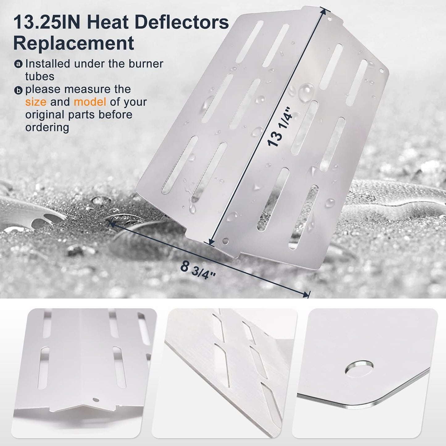 Criditpid Flavorizer Bars & Heat Deflector Kit for Weber Genesis 300 Series E310 E320 E330 EP310 EP320 EP330 with Front Control Knob, Stainless Steel Weber Genesis 300 BBQ Replacement Parts