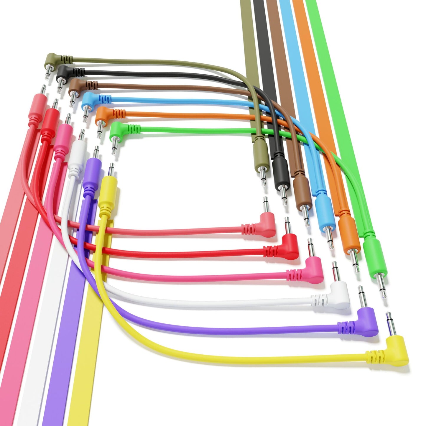 ExcelValley - Hybrid Mono Modular Patch Cables - TS 3.5mm 1/8" - Eurorack Synth Synthesizer [12-Pack | 90 cm - 35.43"]