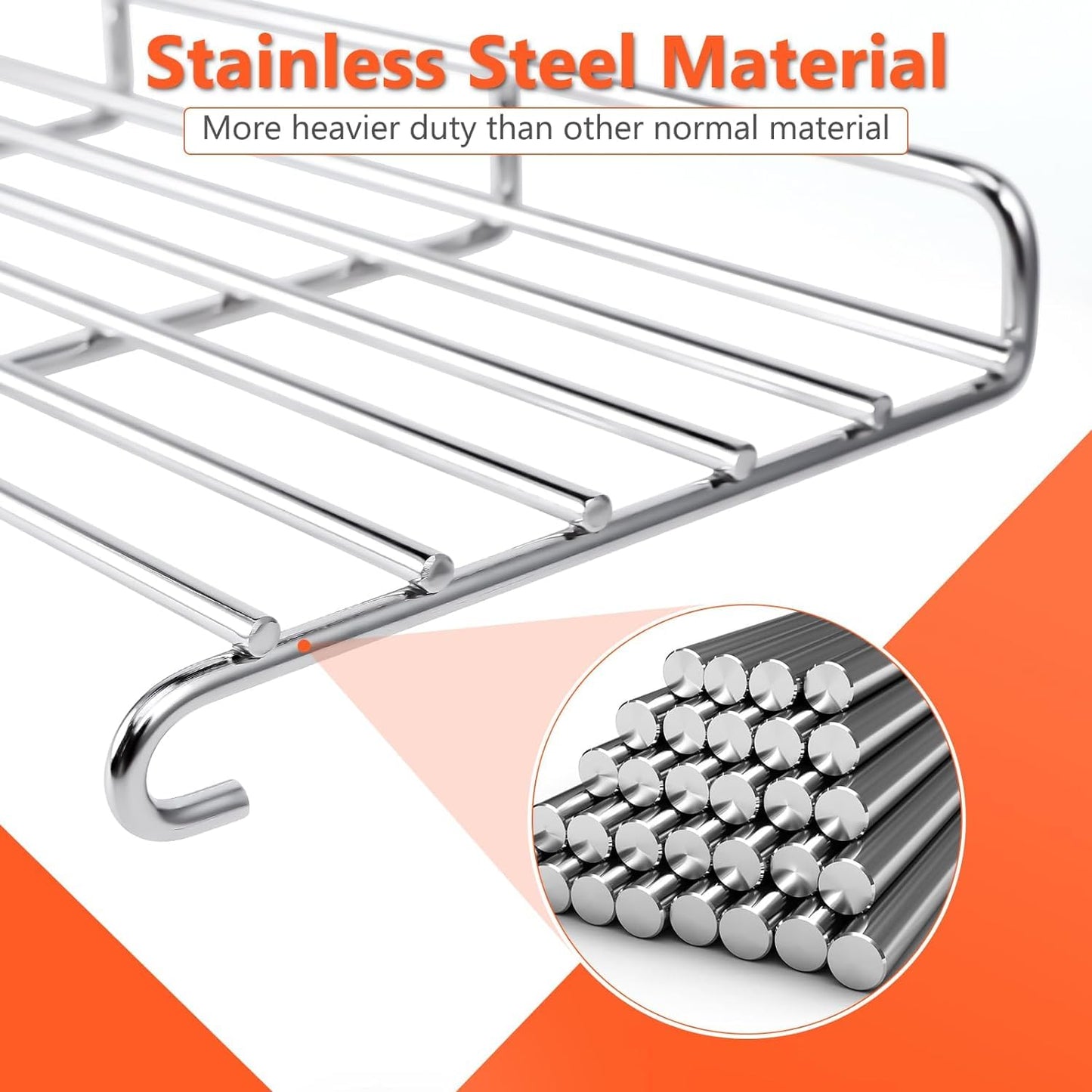 QuliMetal- 66045 Grill Warming Rack for Weber Genesis Ii 400 Series Gas Grills, Genesis Ii E/S/Se 410, Ii E/S 435 Series, Stainless Steel