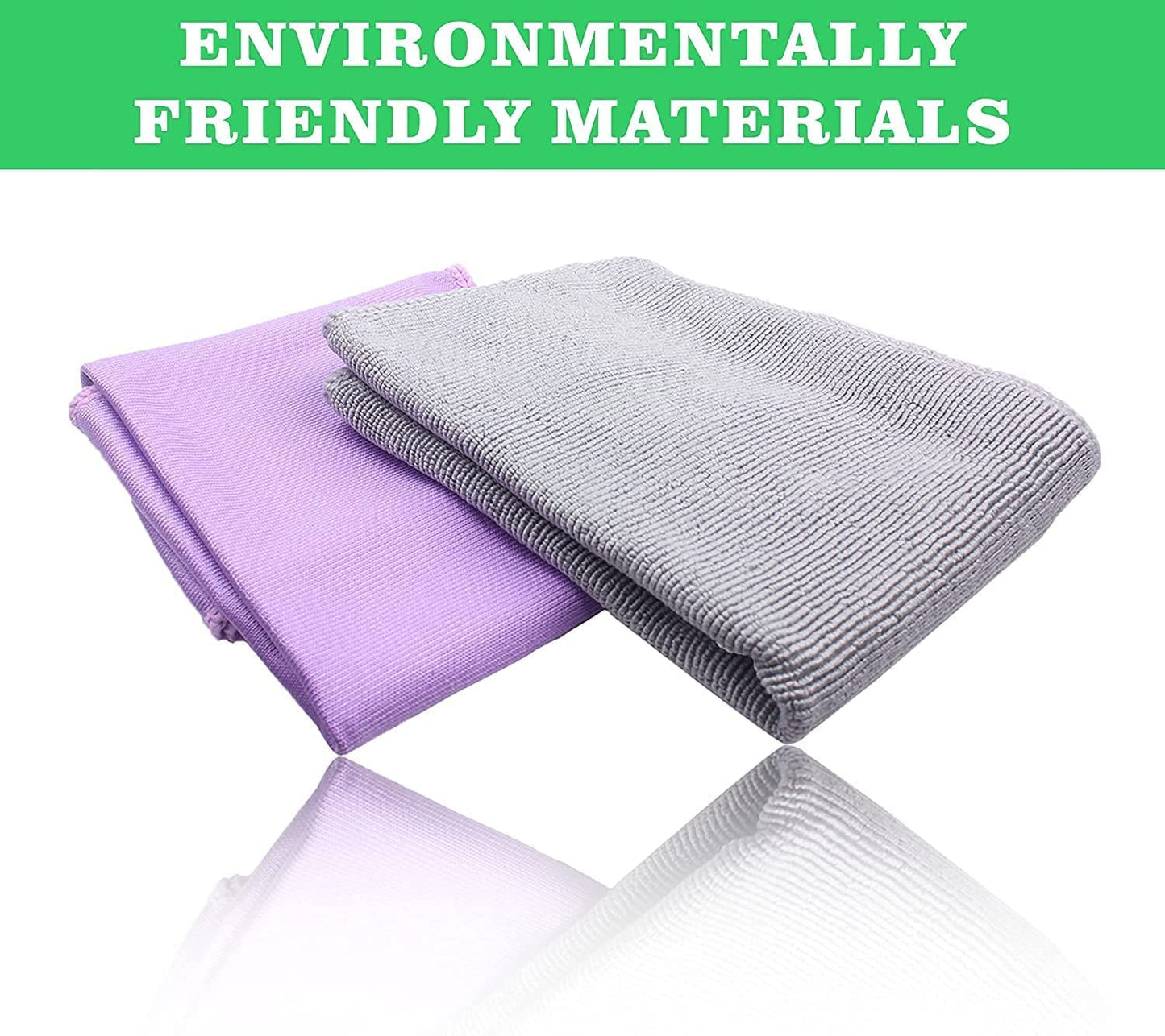 Longmann NΘrwex Basic Package Window Cleaning Cloth and EnviroCloth Glass Cloth, Cleaning Cloth, Streaks Schatches Free, Just Add Water (Purple 1 Pack, Grey 1 Pack)