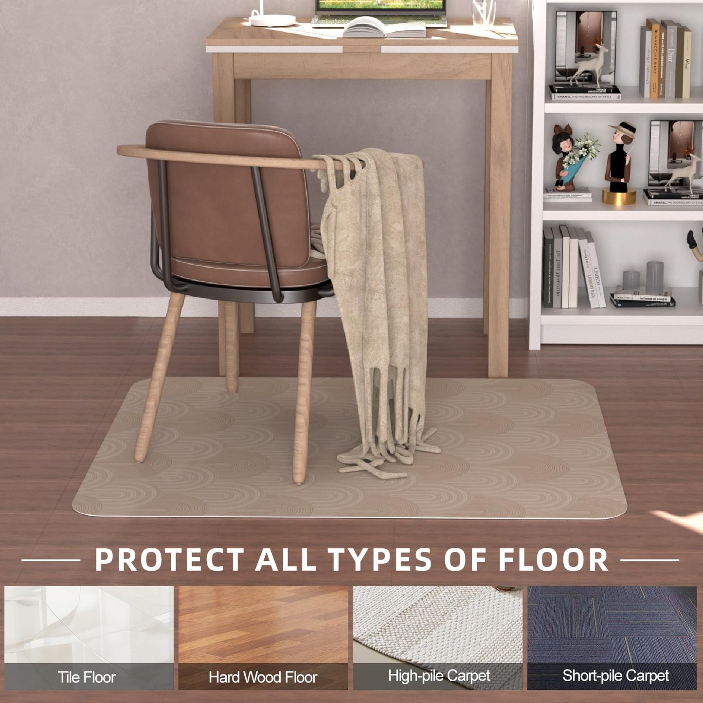 Comfypad - Office Chair Mat, Durable Slip Resistant Desk Chair Mat for Hard Floors, Heavy Duty Office Floor Under Rolling Chair Mat